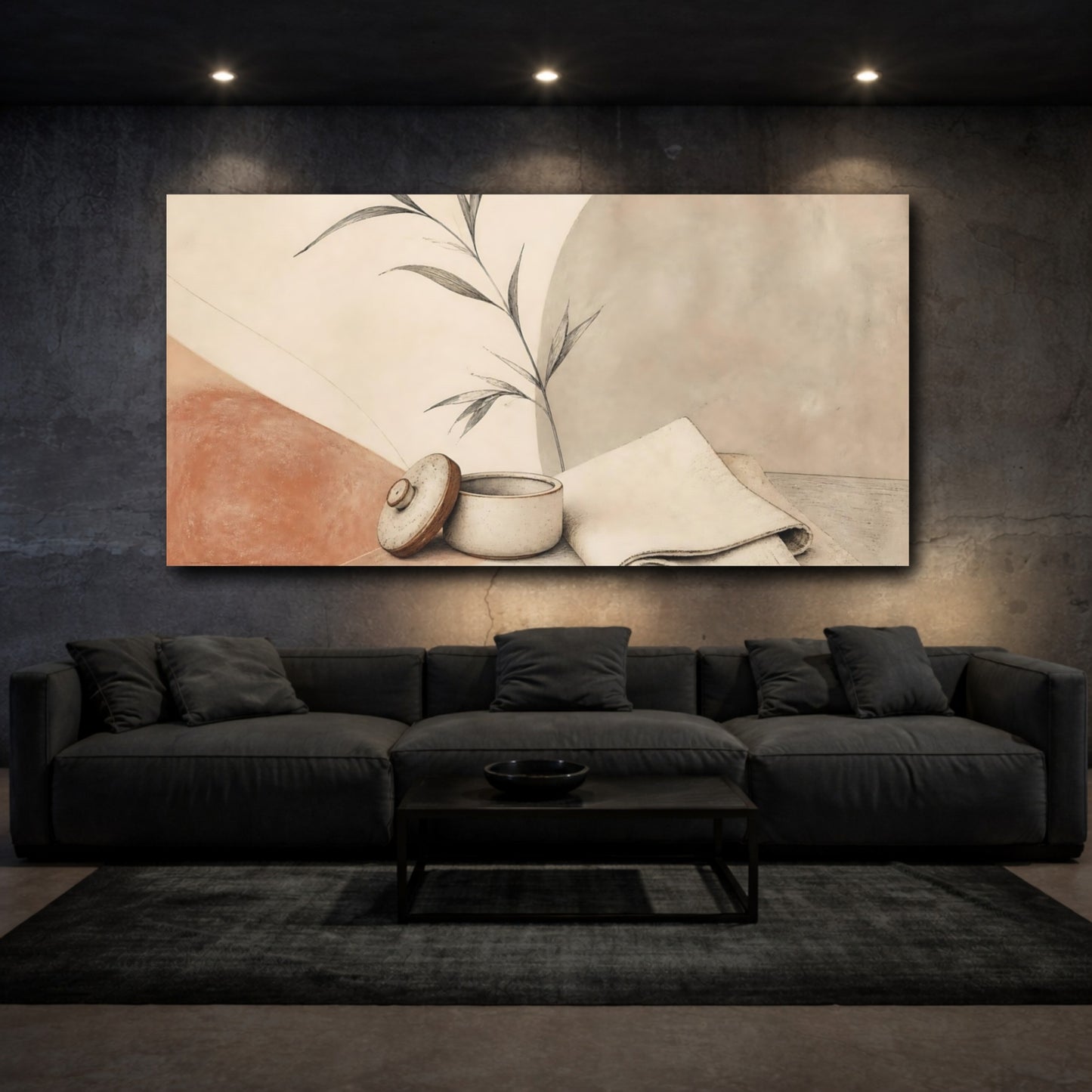 Mockup 3. Ceramic Jar With Linen shown as canvas print