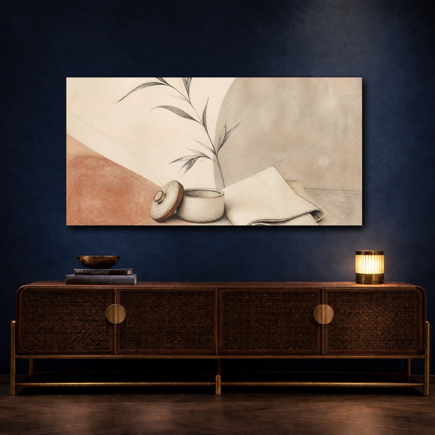 Mockup 4. Ceramic Jar With Linen shown as canvas print