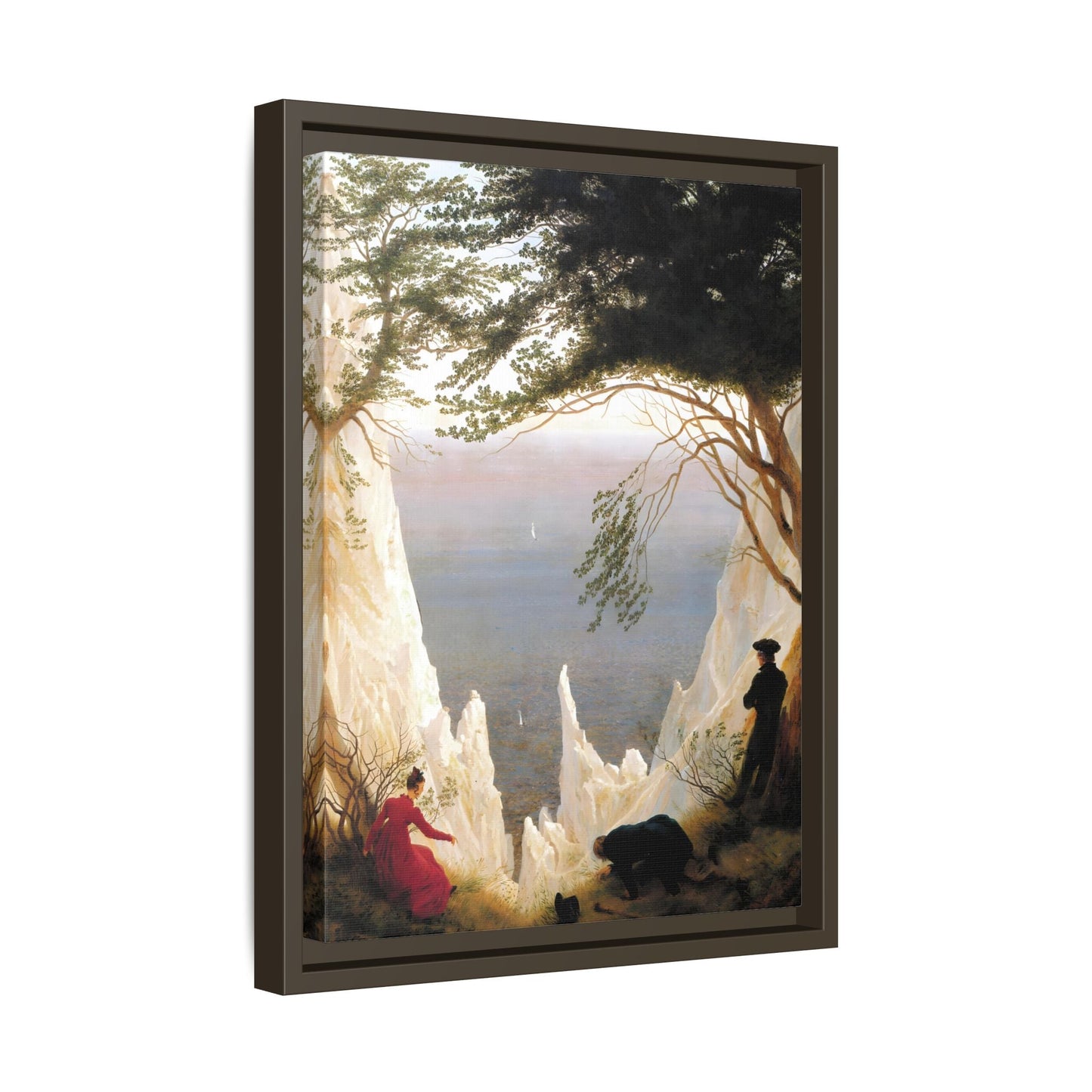 Chalk Cliffs Canvas Print - Caspar Friedrich Classic Romanticism Wall Art in Exclusive Frame