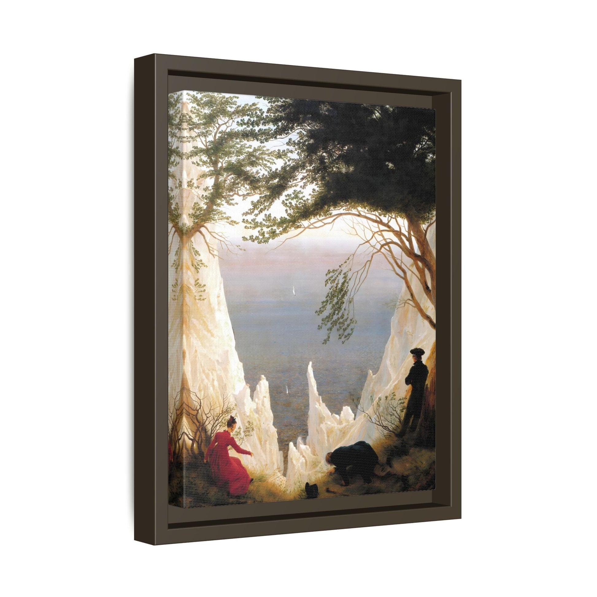 Chalk Cliffs Canvas Print - Caspar Friedrich Classic Romanticism Wall Art in Exclusive Frame