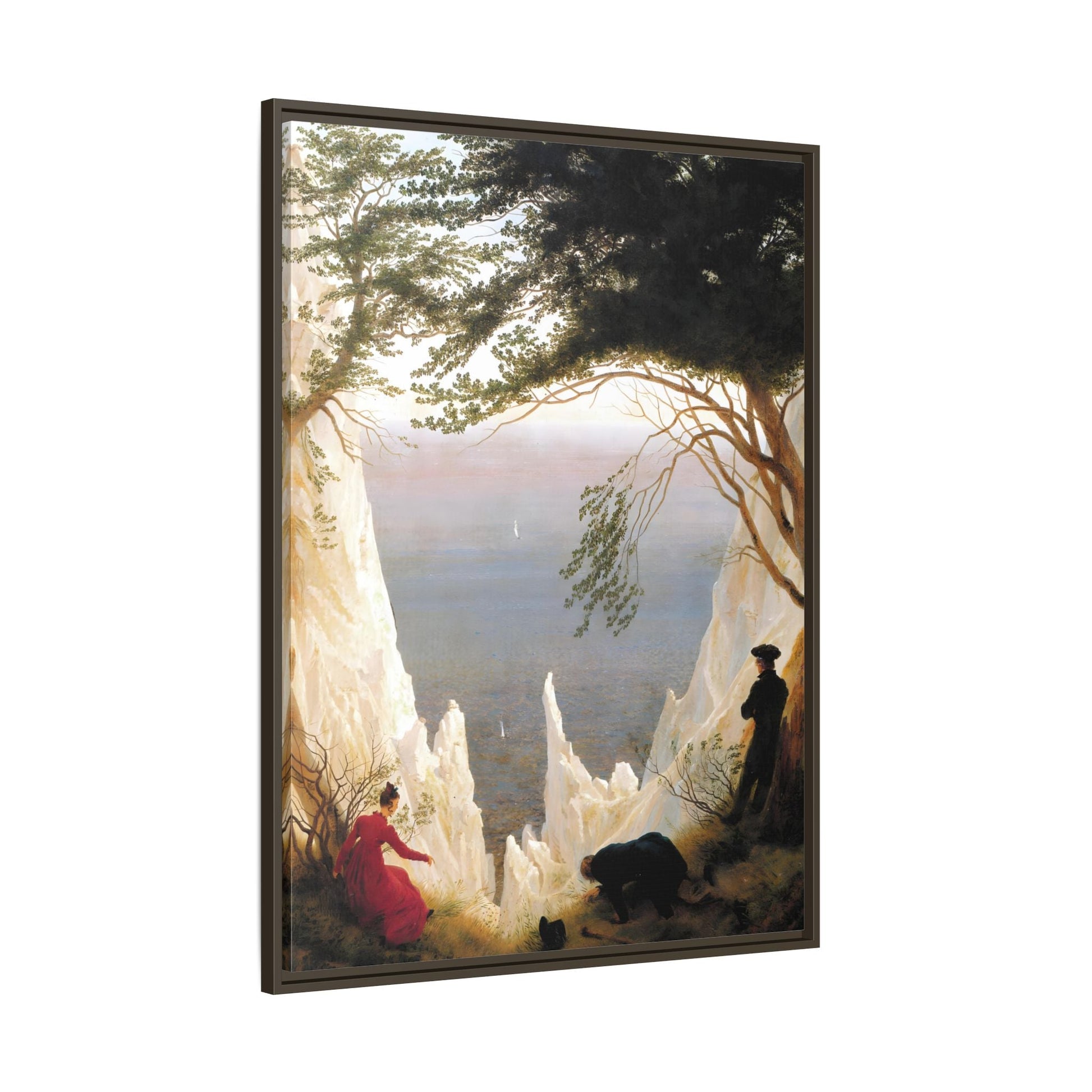 Chalk Cliffs Canvas Print - Caspar Friedrich Classic Romanticism Wall Art in Exclusive Frame - YesArtYes