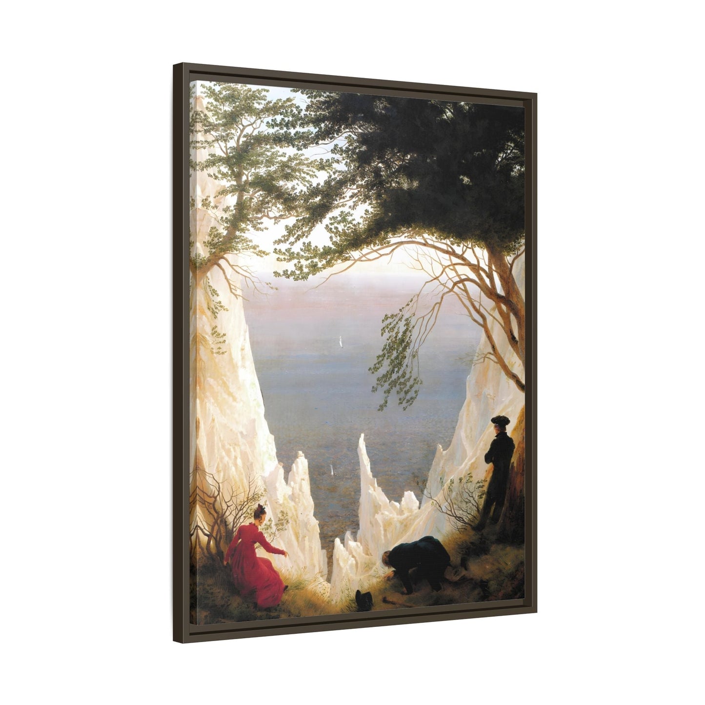 Chalk Cliffs Canvas Print - Caspar Friedrich Classic Romanticism Wall Art in Exclusive Frame - YesArtYes