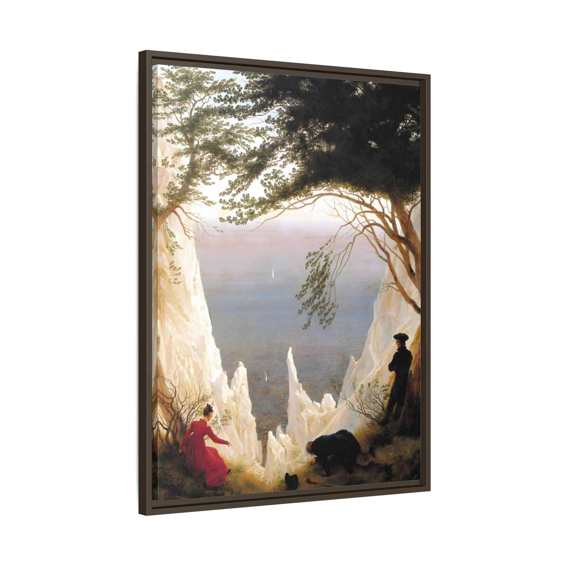 Chalk Cliffs Canvas Print - Caspar Friedrich Classic Romanticism Wall Art in Exclusive Frame - YesArtYes