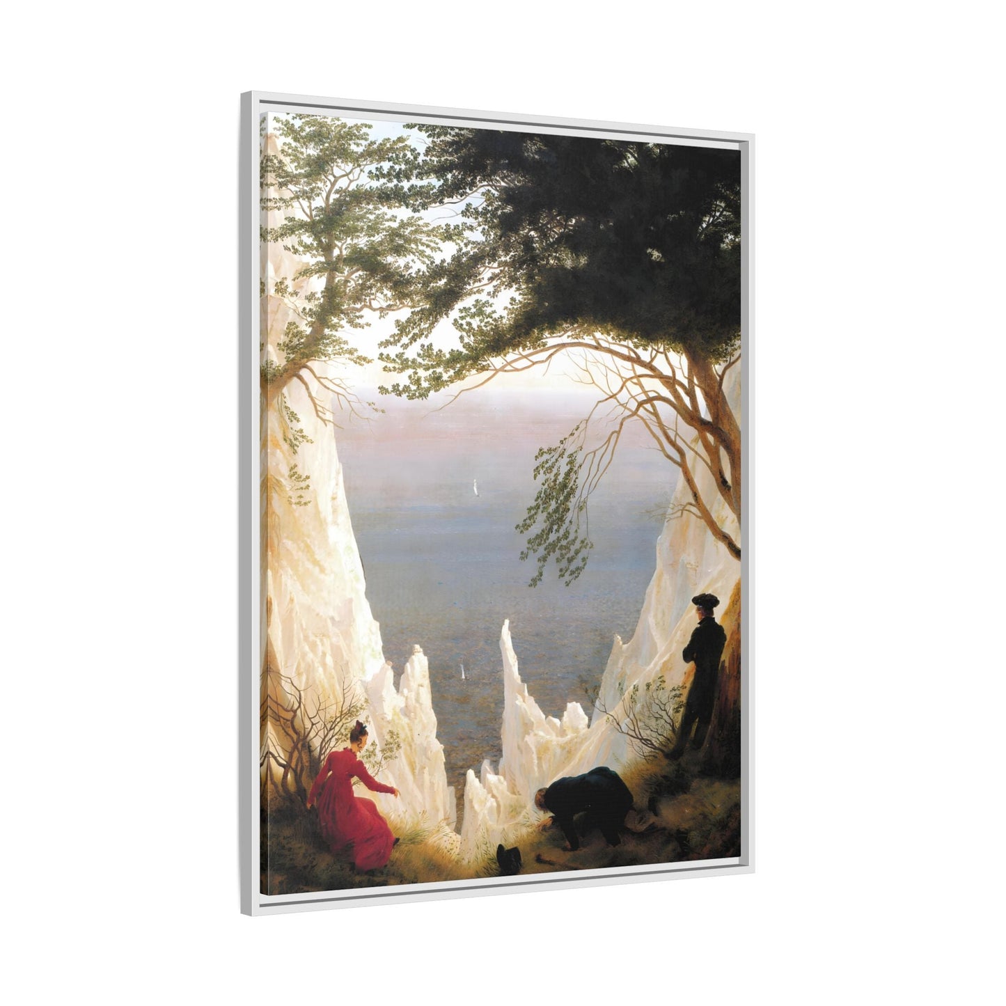 Chalk Cliffs Canvas Print - Caspar Friedrich Classic Romanticism Wall Art in Exclusive Frame - YesArtYes