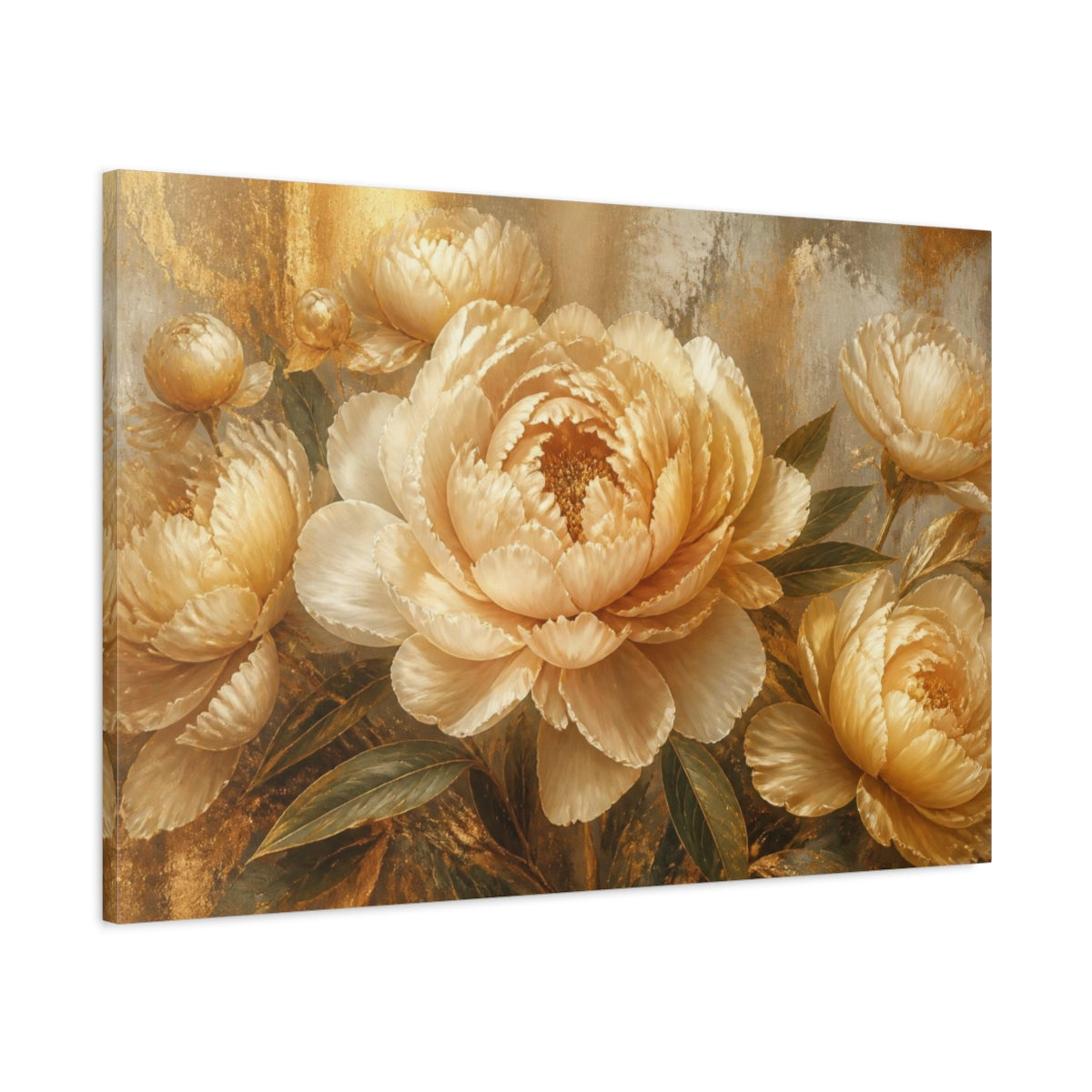 Main Mockup. Champagne Peony Floral shown as canvas print
