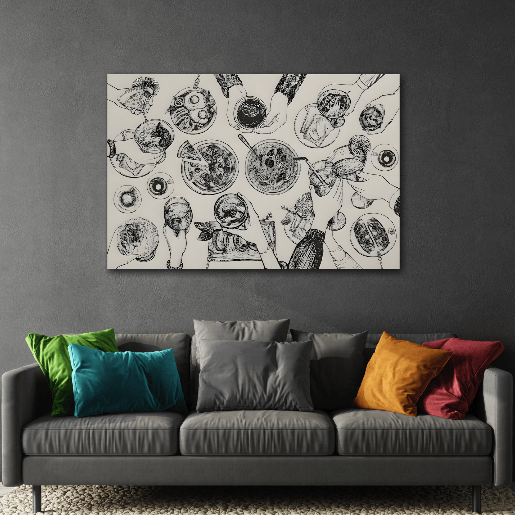 Cheers Cocktail Bar Wall Art Canvas Print Kitchen Decor - YesArtYes