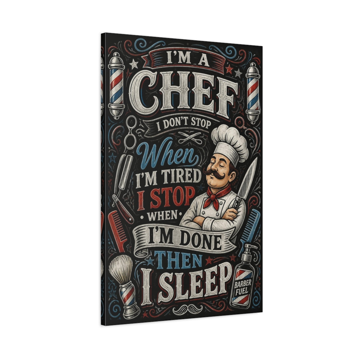 Main Mockup. Chef Quote Chalkboard shown as canvas print