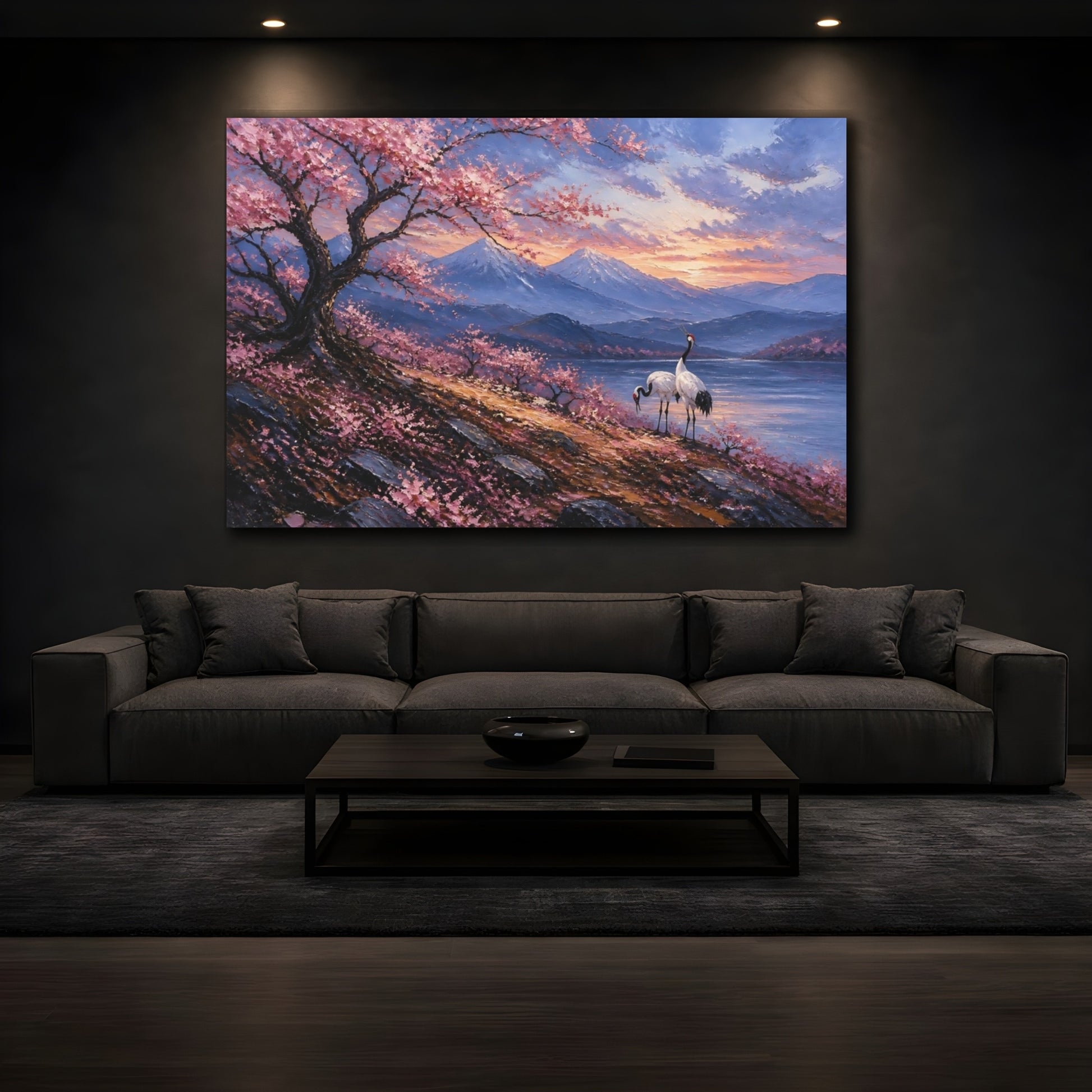 Mockup 3. Cherry Tree At Sunset shown as canvas print