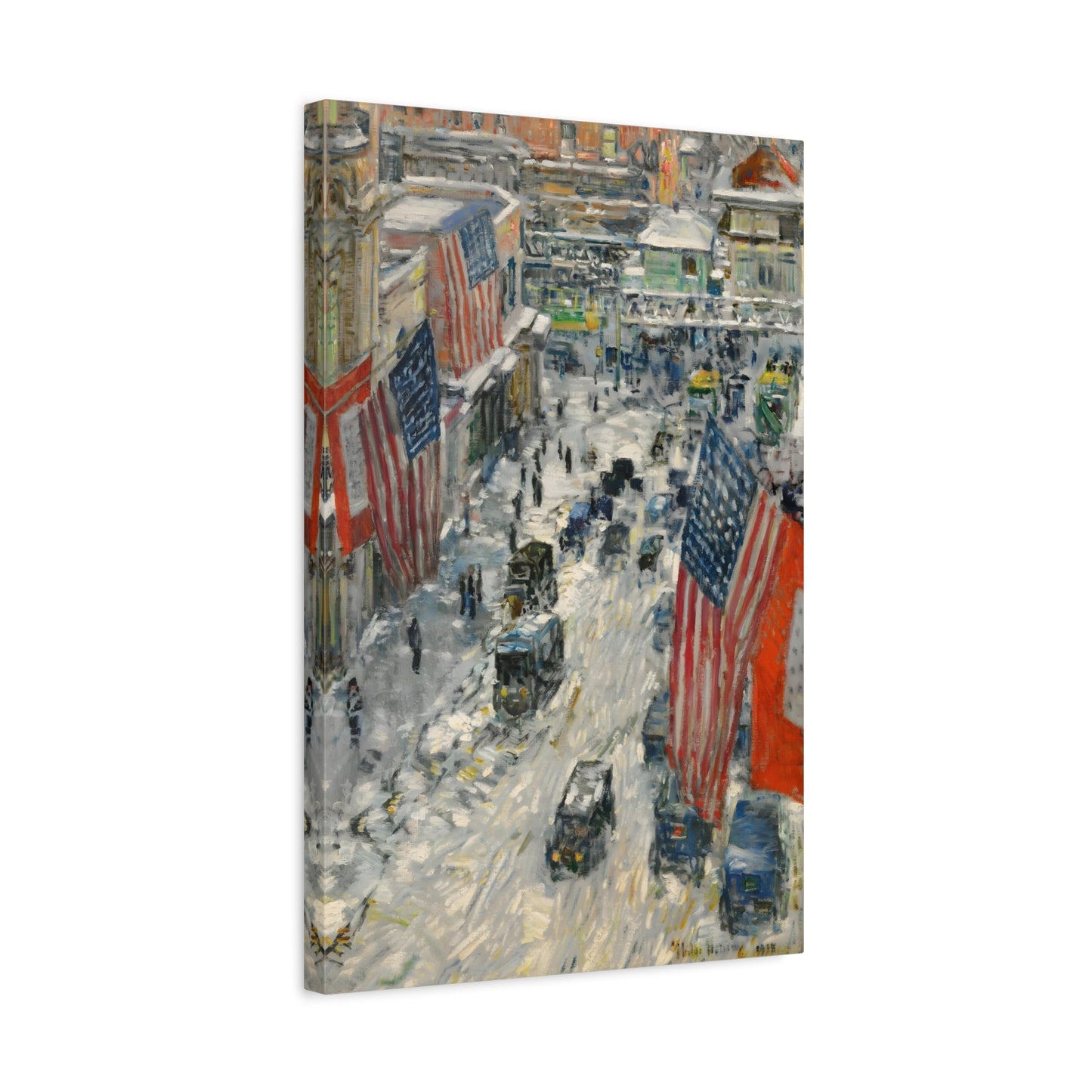 Childe Hassam Flags 57th Street - American Canvas Wall Art Print