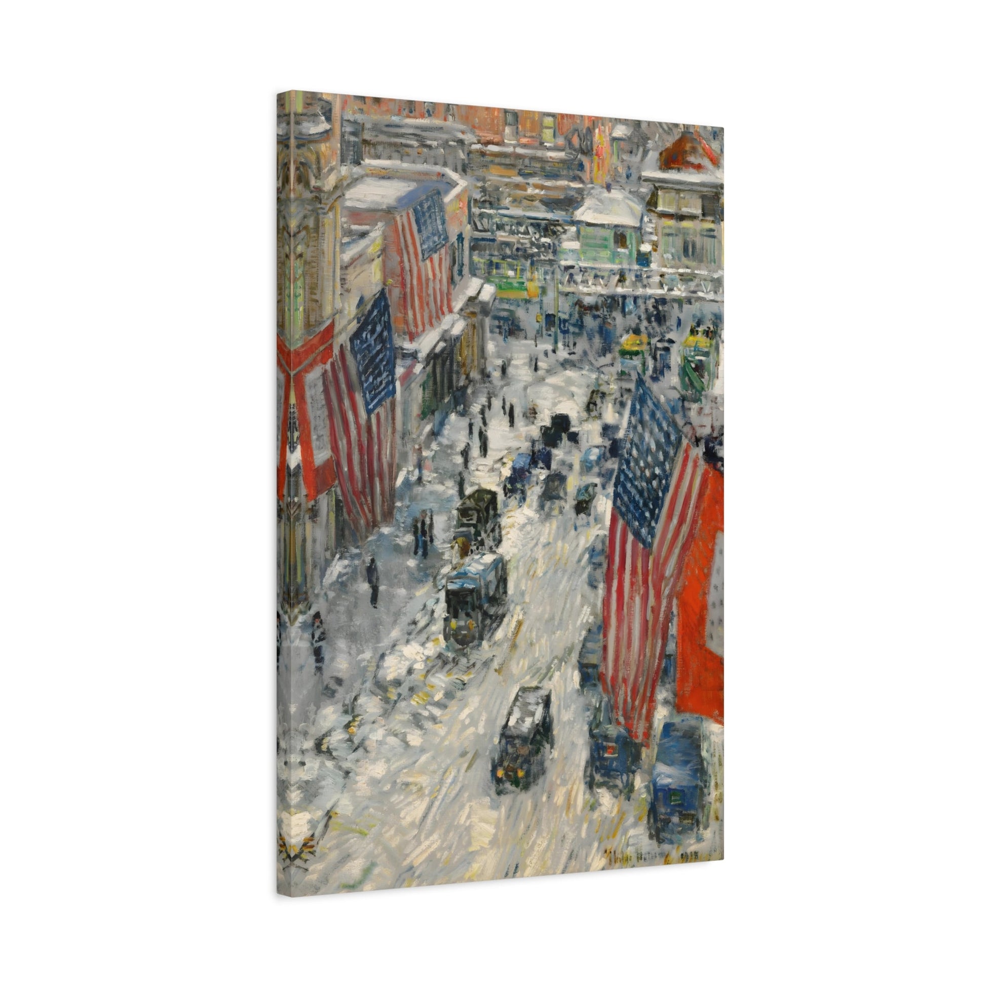 Childe Hassam Flags 57th Street - American Canvas Wall Art Print