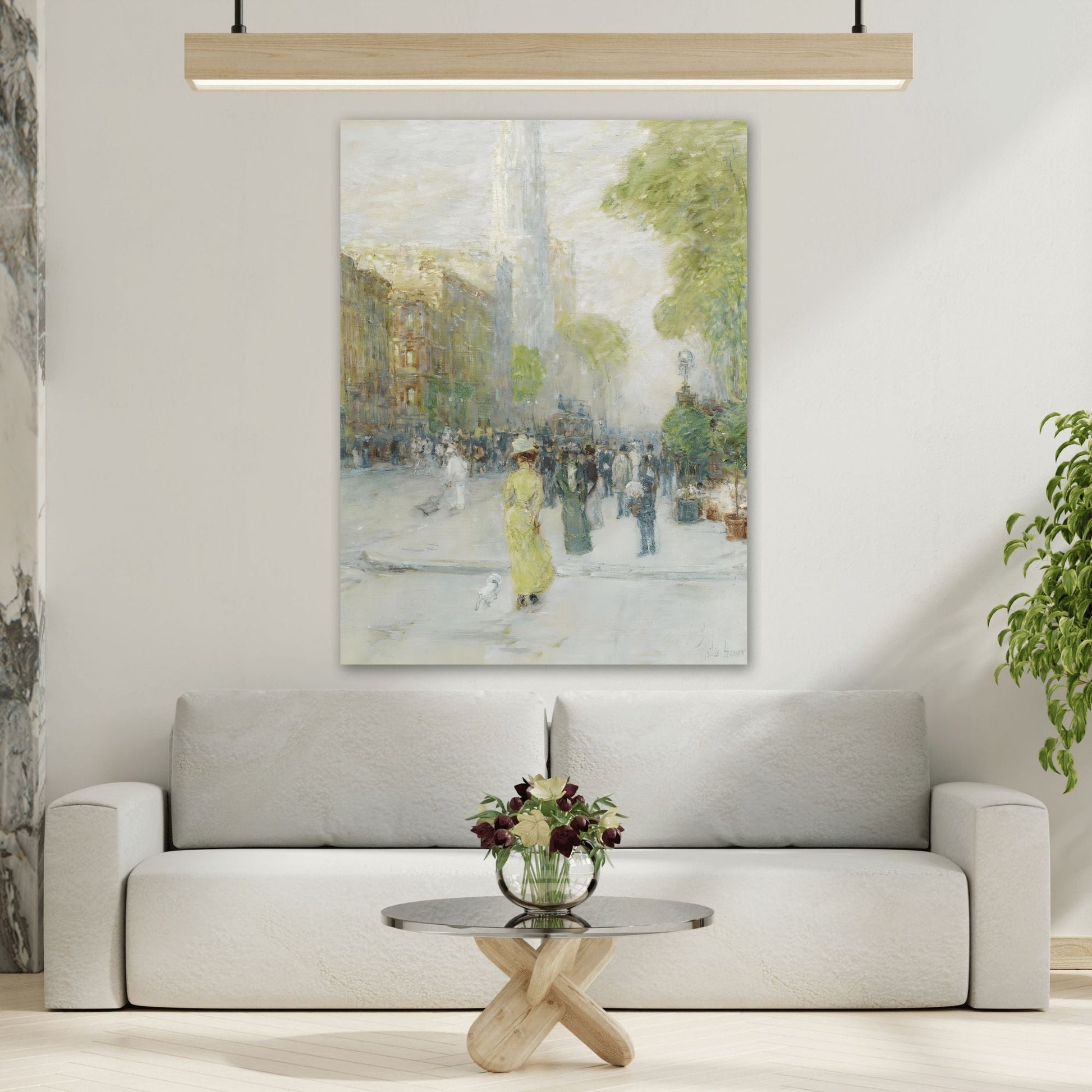 Childe Hassam New York Street Scene - Canvas Art Reproduction