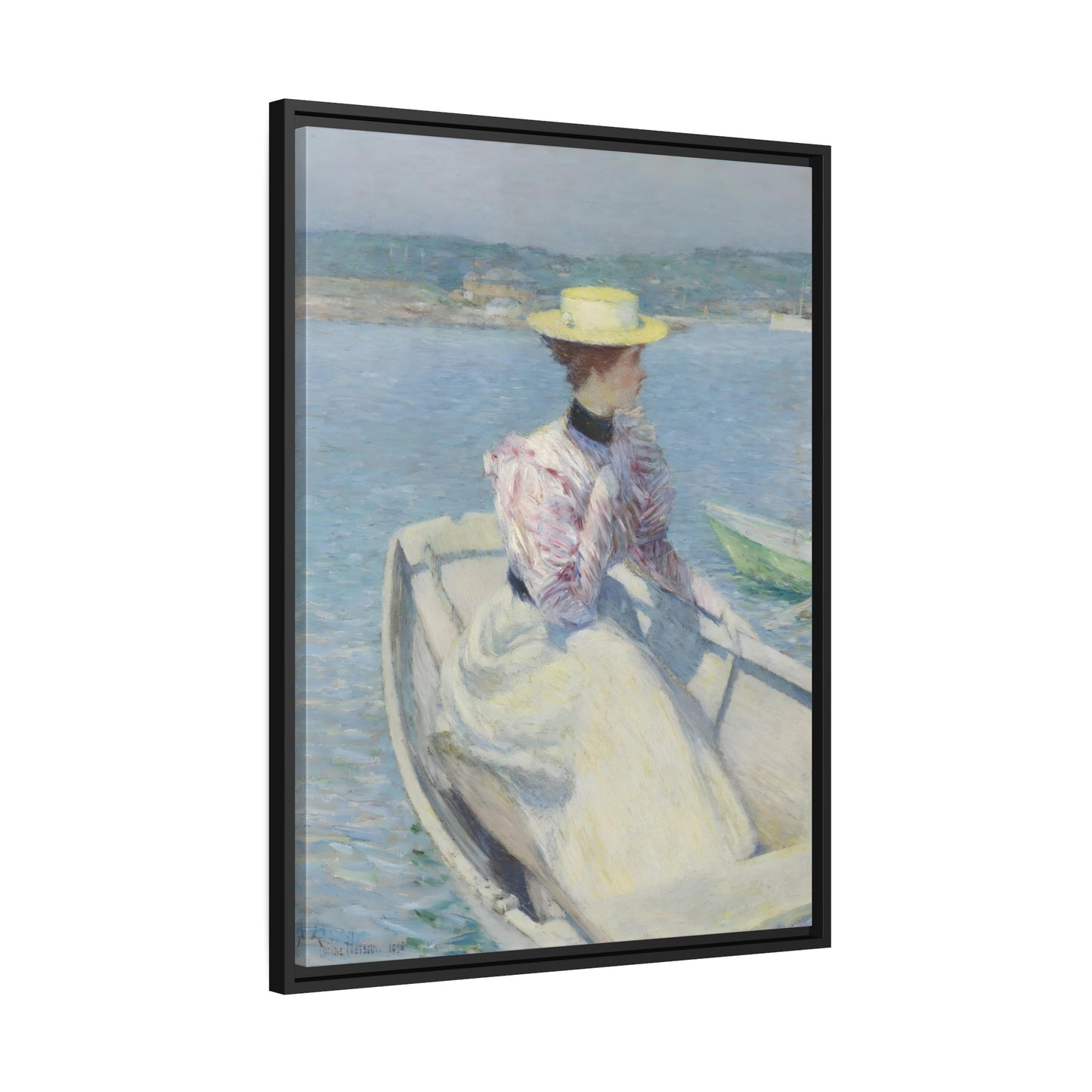 Childe Hassam White Dory Gloucester - Framed Canvas Art Reproduction