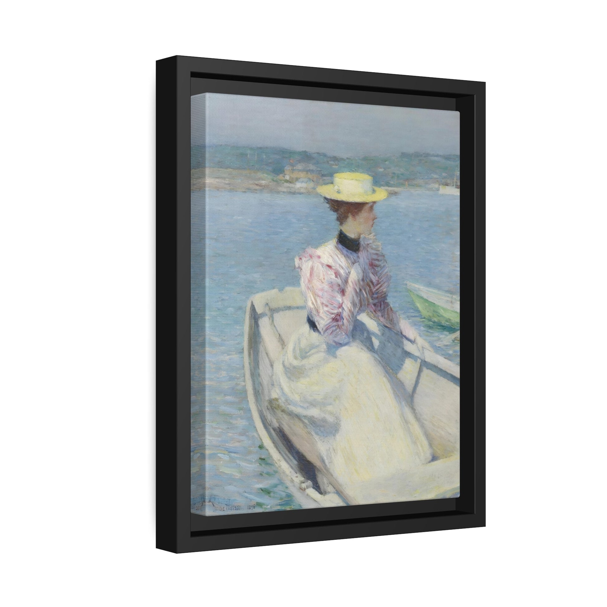 Childe Hassam White Dory Gloucester - Framed Canvas Art Reproduction