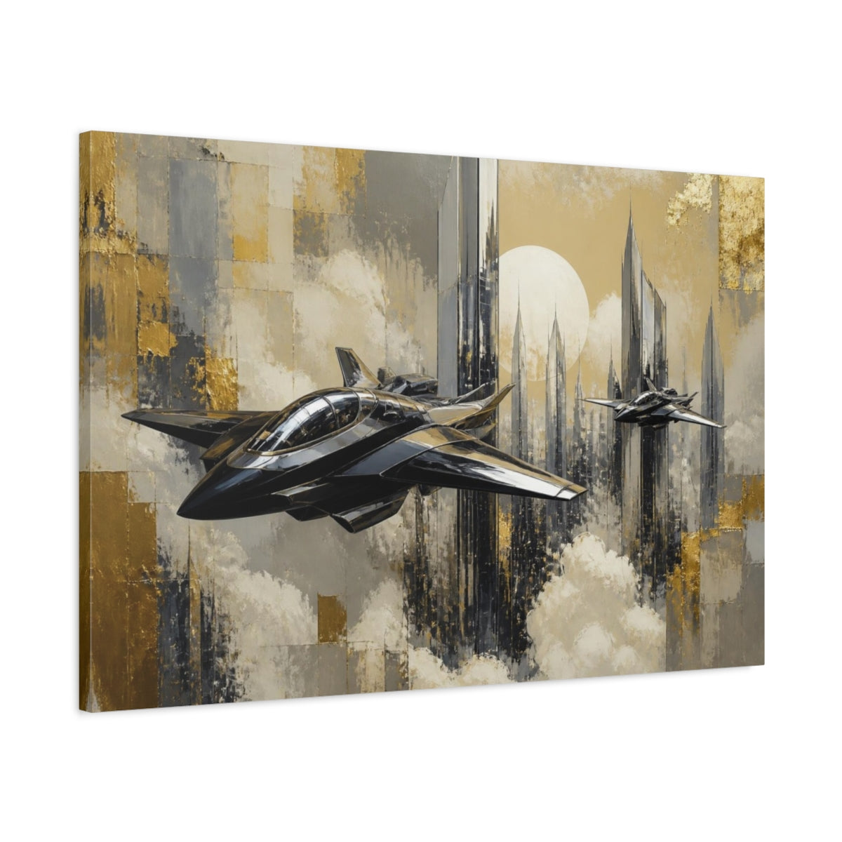 Main Mockup. Chrome Sky Fleet shown as canvas print