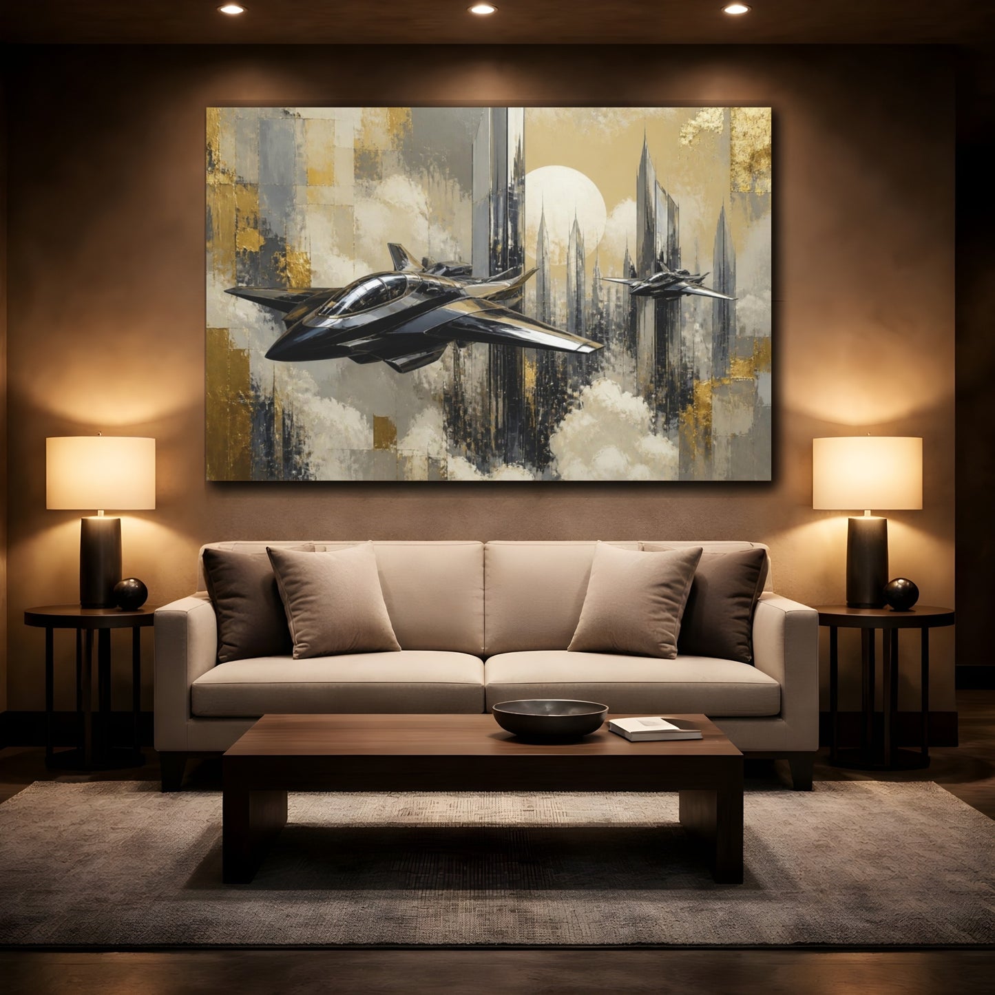 Mockup 2. Chrome Sky Fleet shown as canvas print