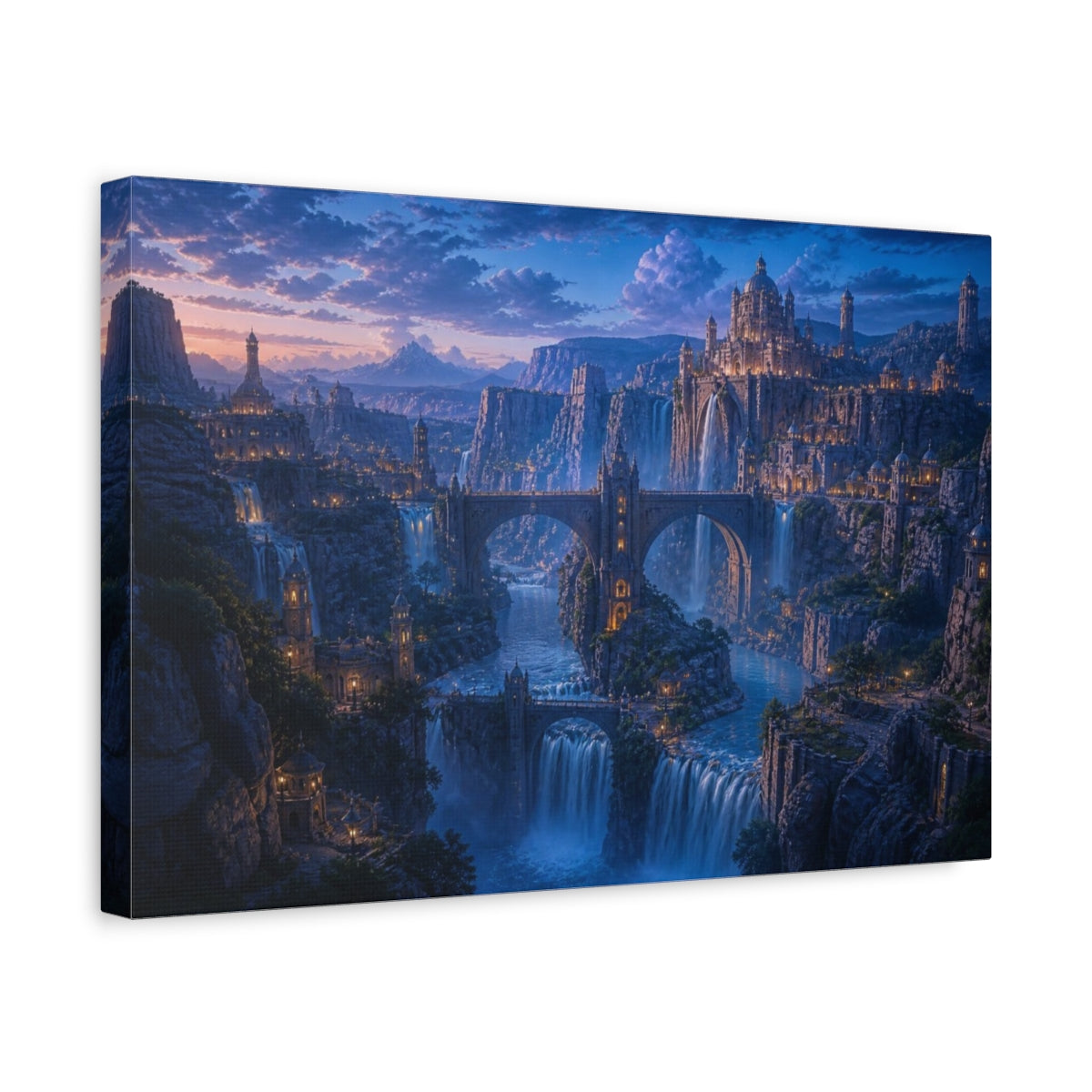 Side Mockup 4. Cinematic Canyon Kingdom shown as canvas print