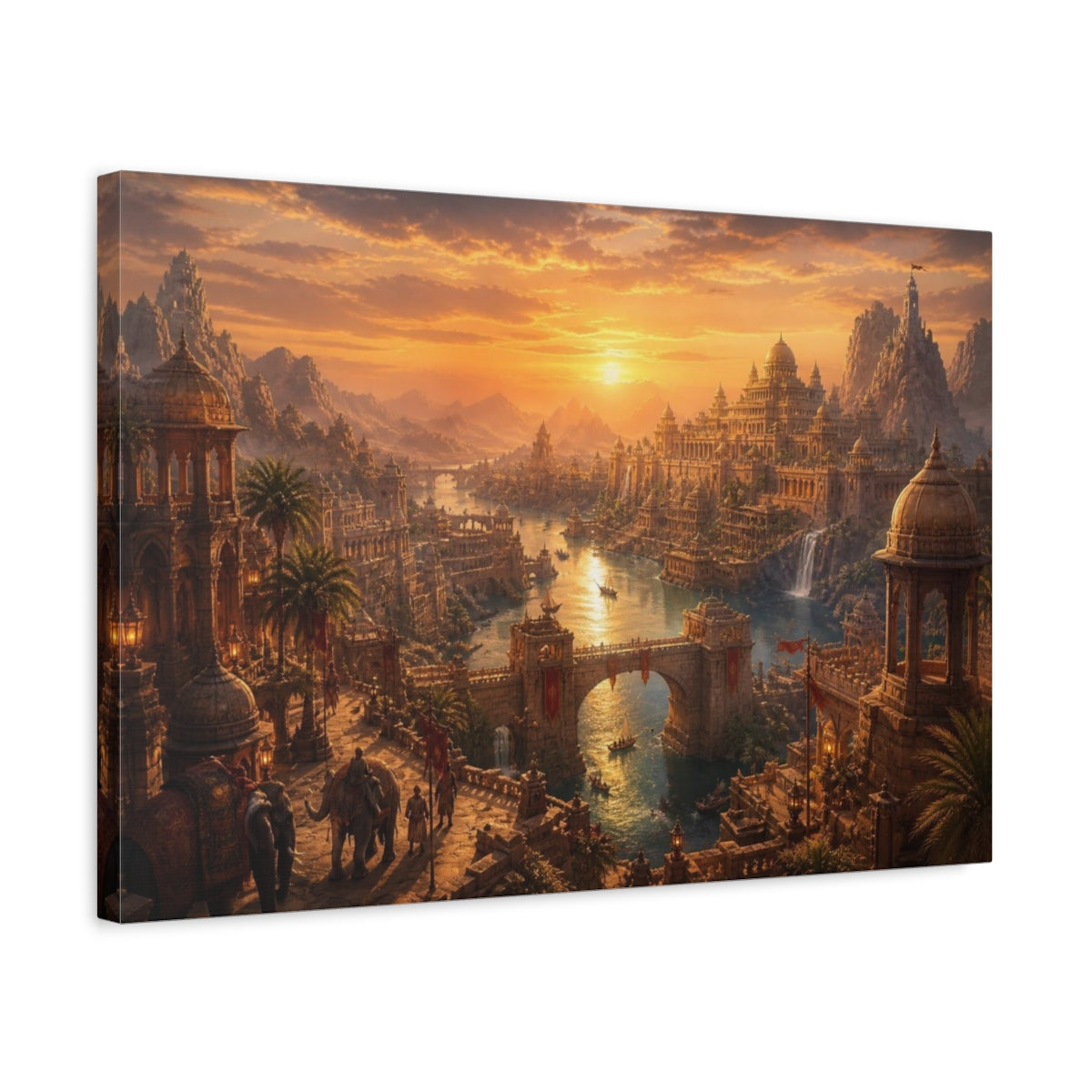 Side Mockup 3. Cinematic Desert Empire shown as canvas print