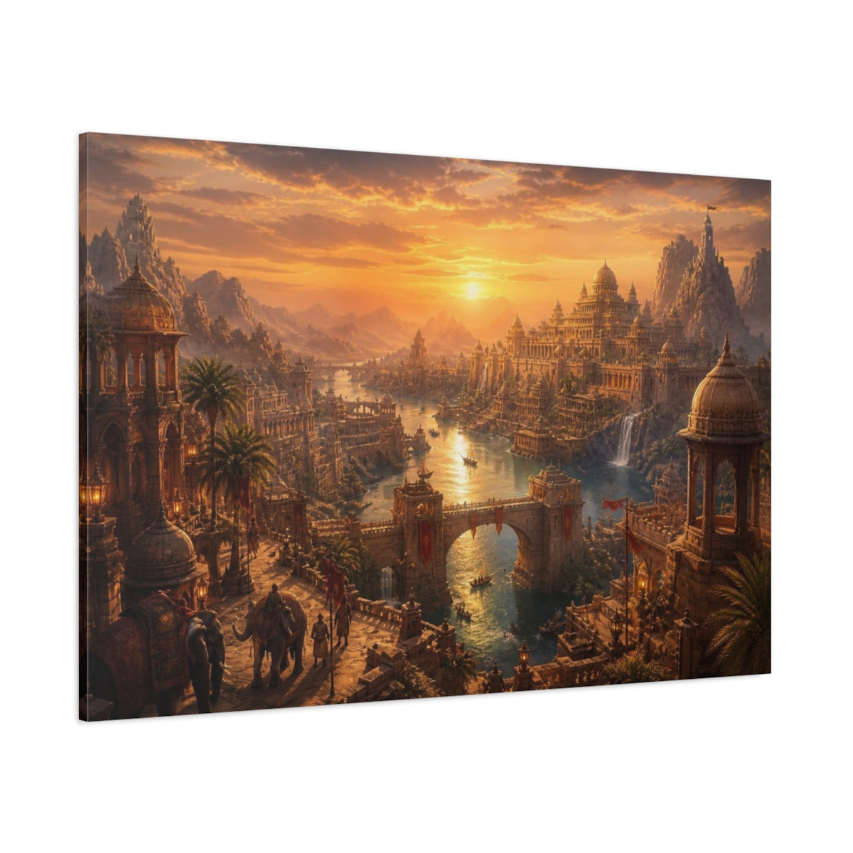 Side Mockup 1. Cinematic Desert Empire shown as canvas print