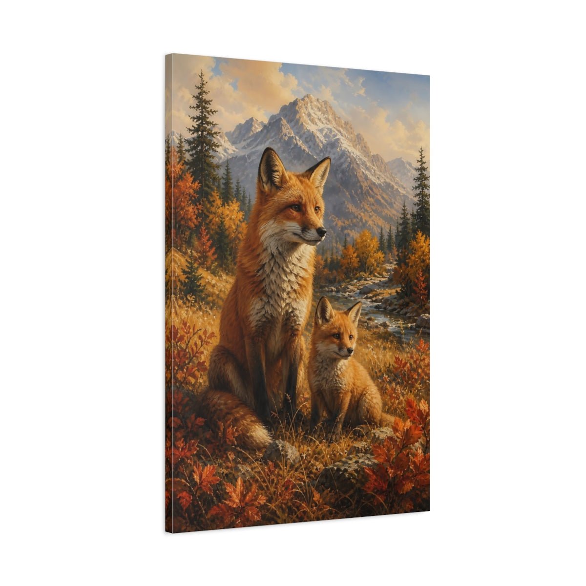 Classic Adventure Book Landscape Illustration Red Canvas Wall Art Print – Realistic Living Room, Above Couch - YesArtYes