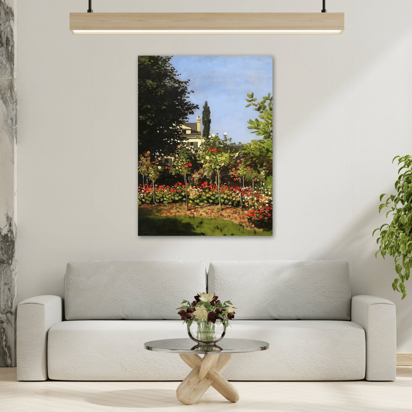 Claude Monet Garden in Bloom at Sainte Addresse - Canvas Art Reproduction