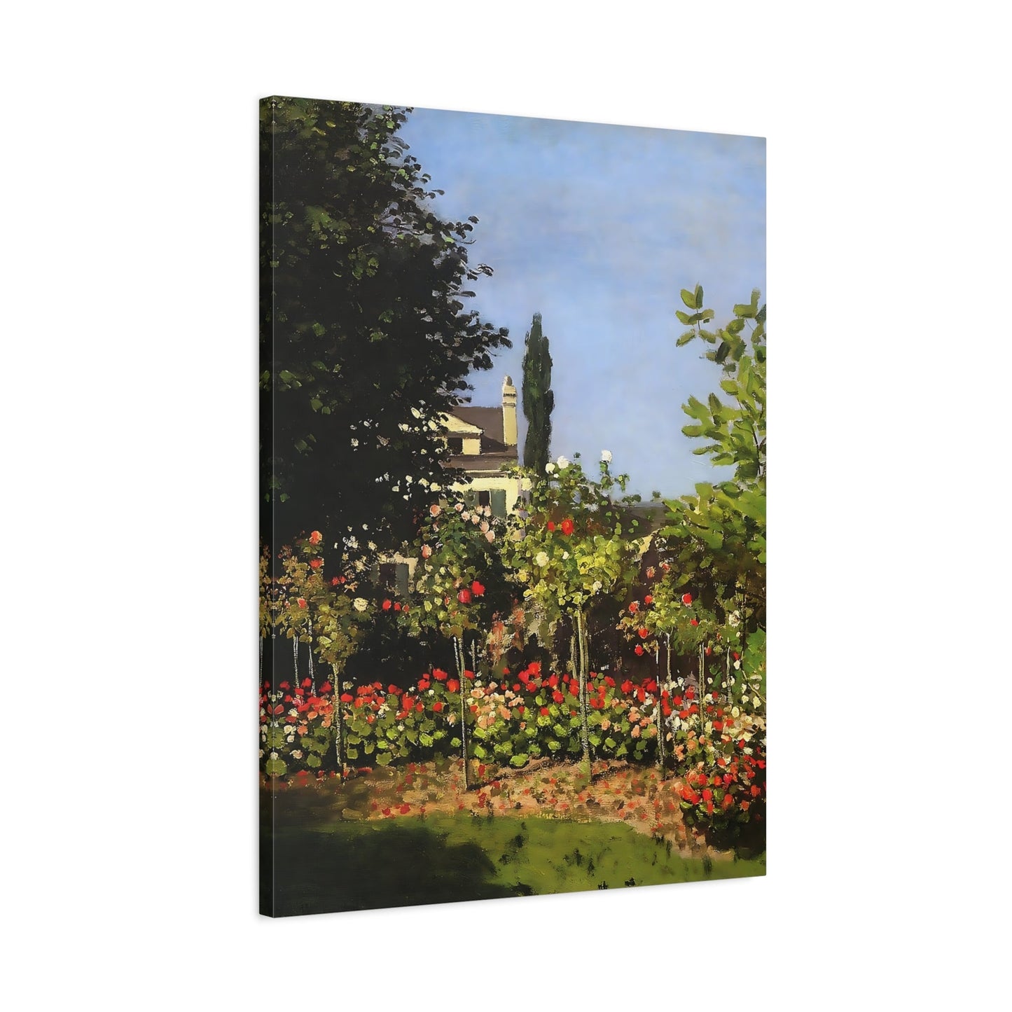 Claude Monet Garden in Bloom at Sainte Addresse - Canvas Art Reproduction