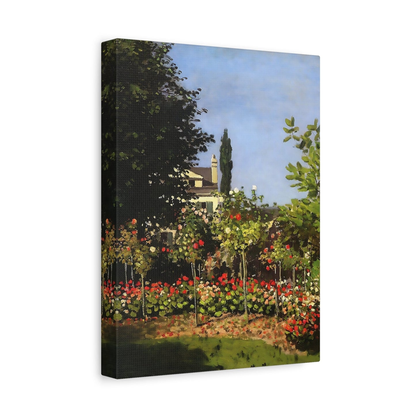 Claude Monet Garden in Bloom at Sainte Addresse - Canvas Art Reproduction