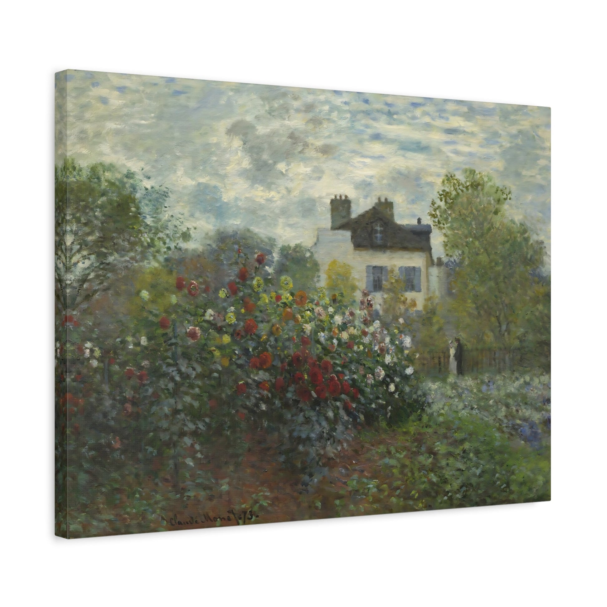 Claude Monet Garden of Monet at Argenteuil - Canvas Wall Art Reproduction