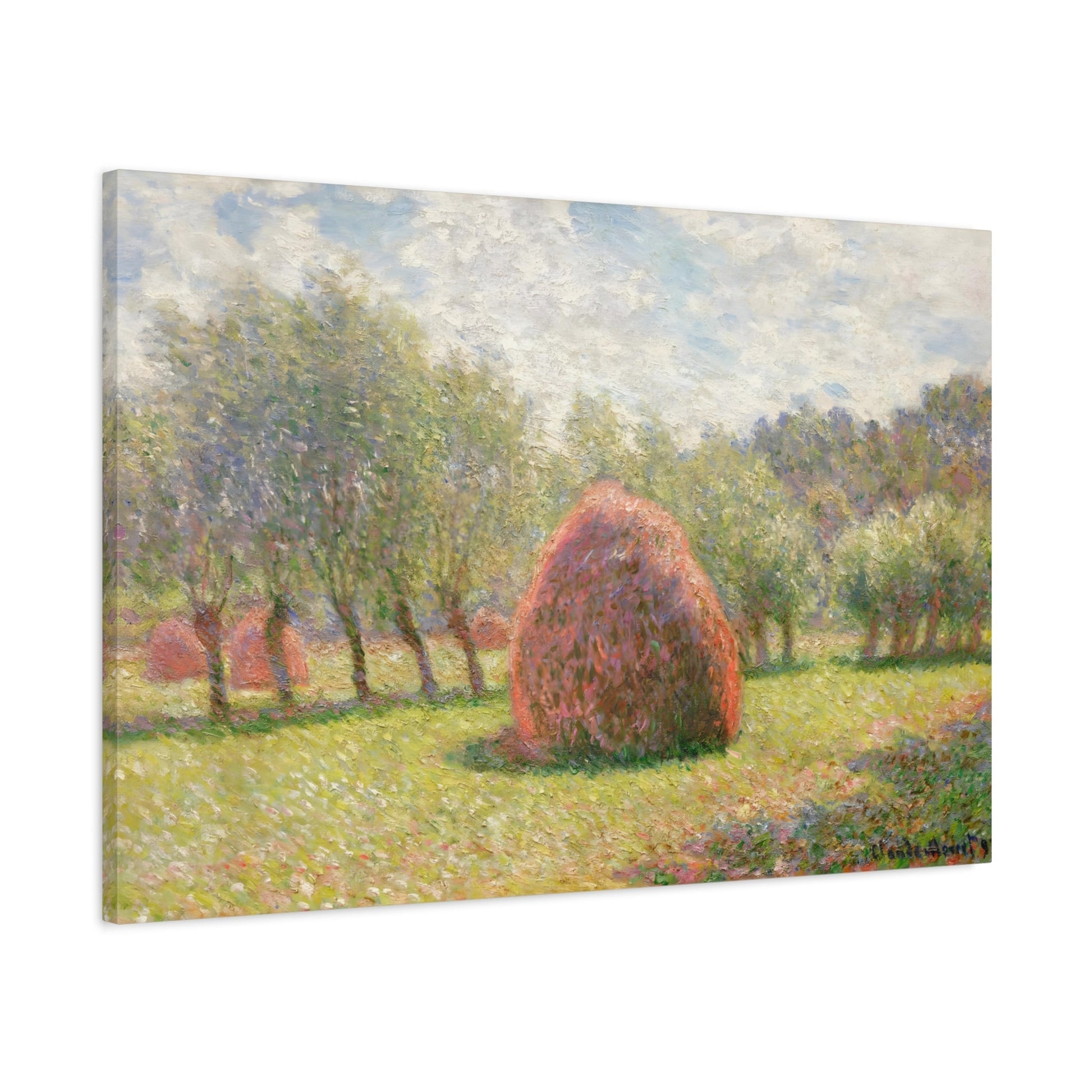 Claude Monet Grindstones in Giverny - Framed Canvas Wall Art Print