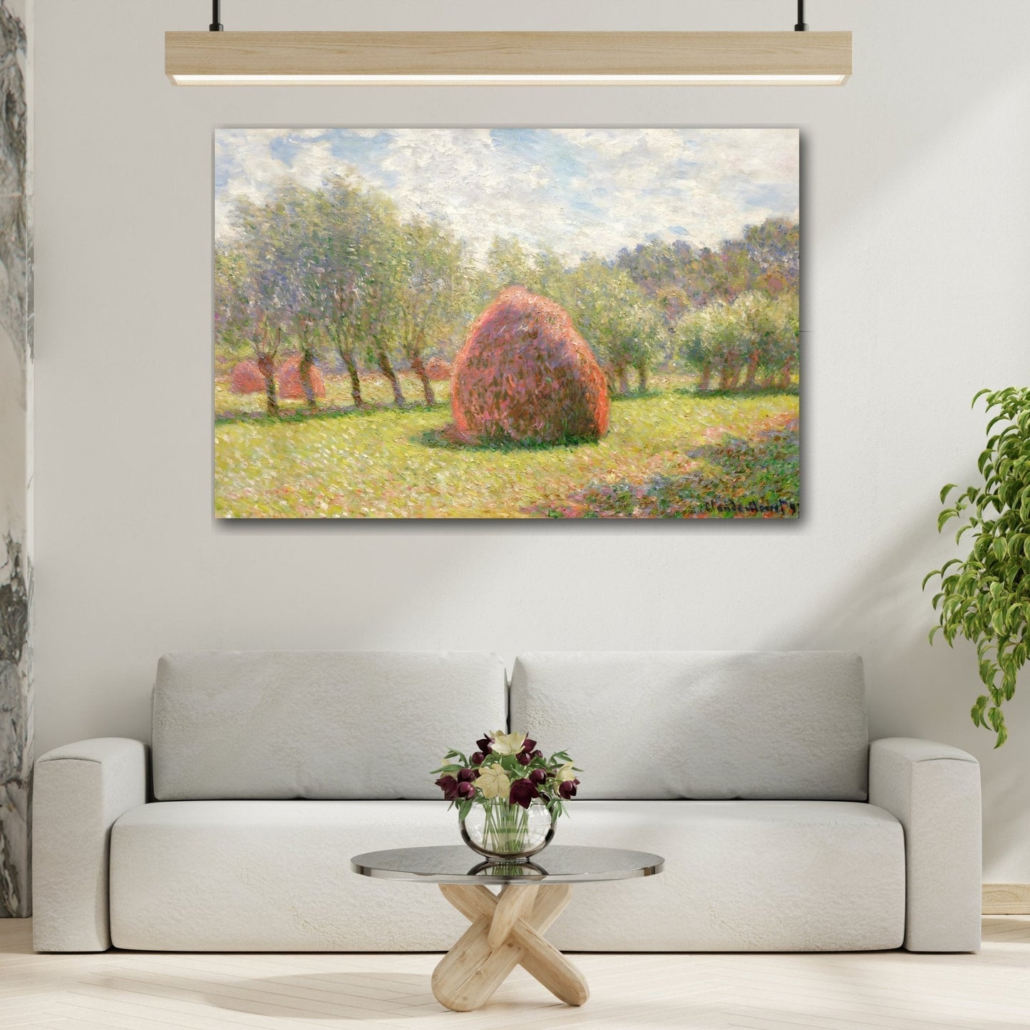 Claude Monet Grindstones in Giverny - Framed Canvas Wall Art Print