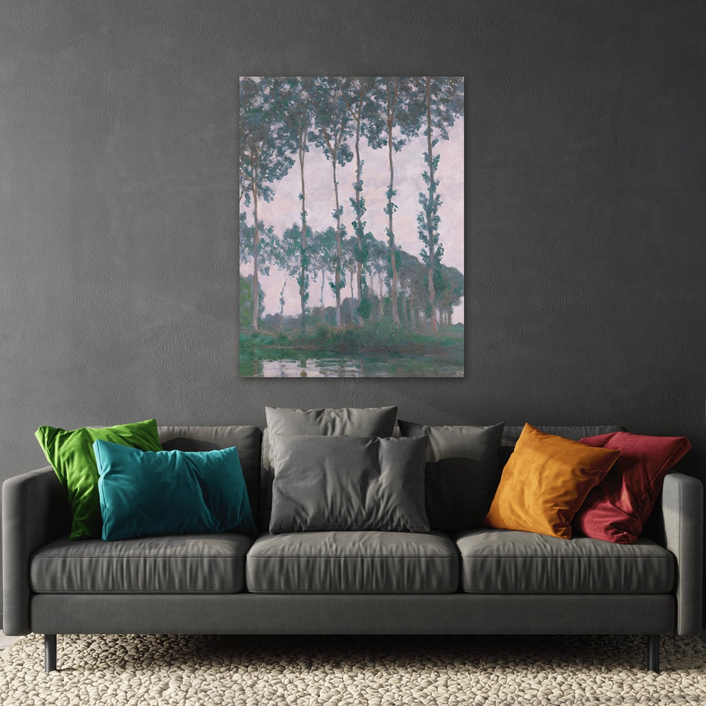 Claude Monet Poplars Banks of the Epte - Canvas Wall Art Print