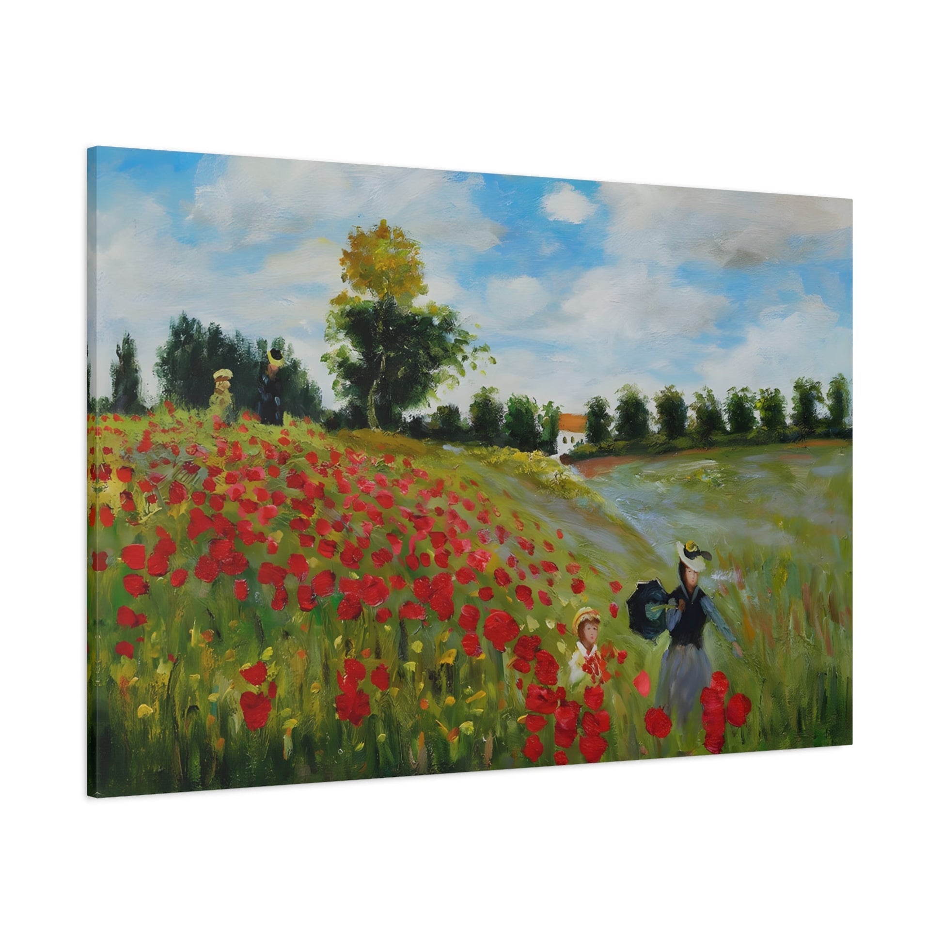 Claude Monet Poppy Field - Colorful Flowers Landscape Canvas Print