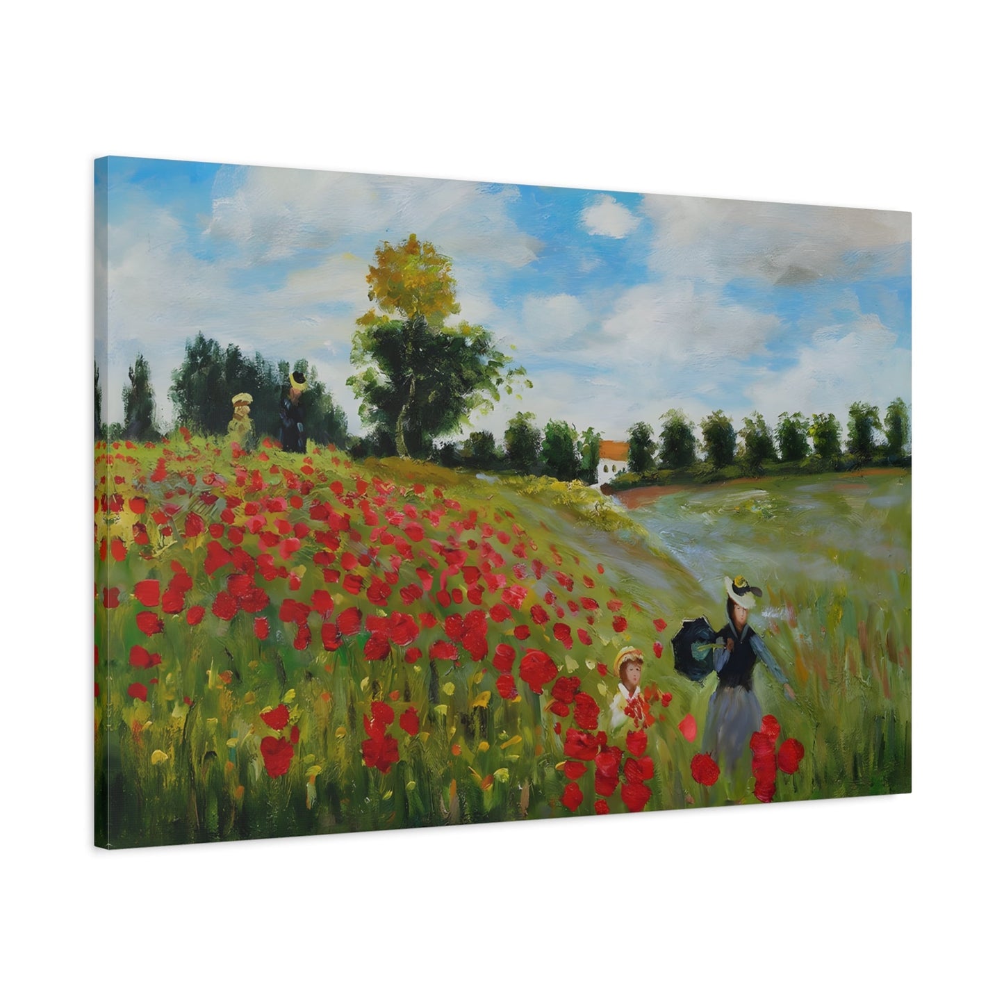 Claude Monet Poppy Field - Colorful Flowers Landscape Canvas Print