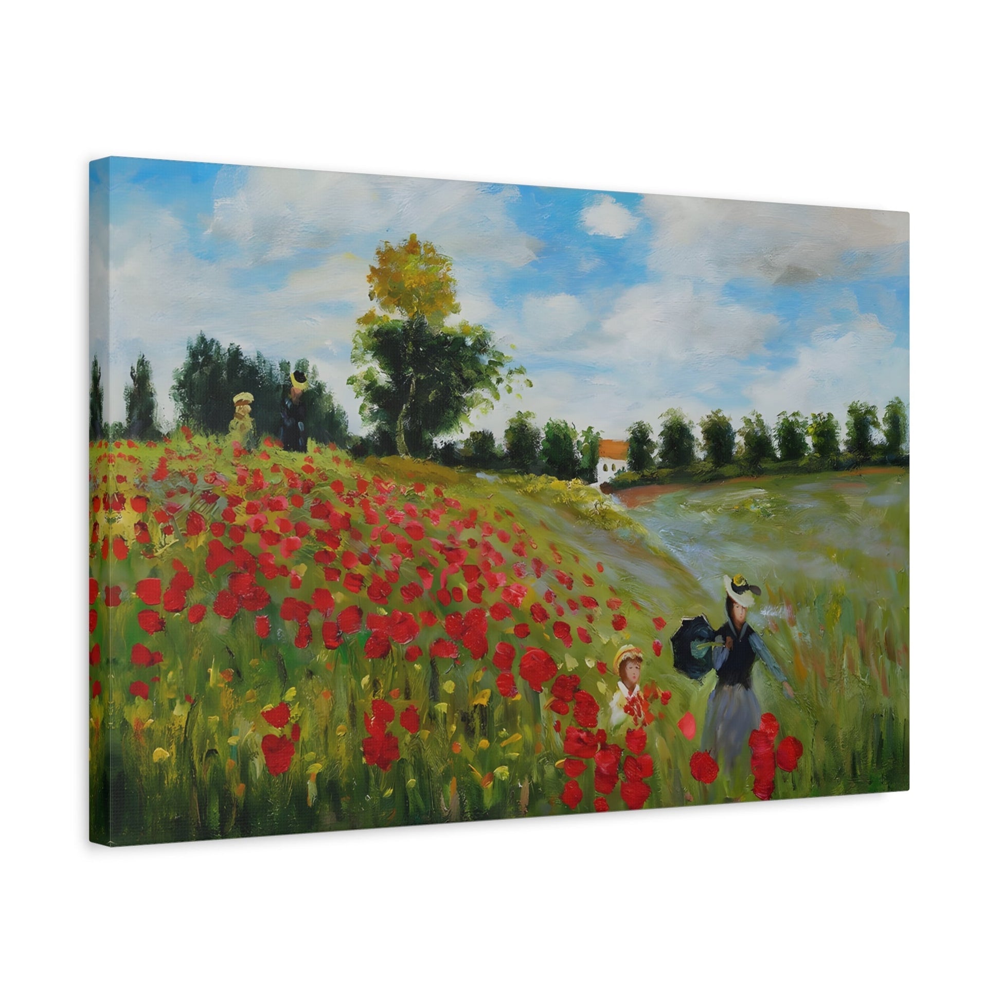 Claude Monet Poppy Field - Colorful Flowers Landscape Canvas Print