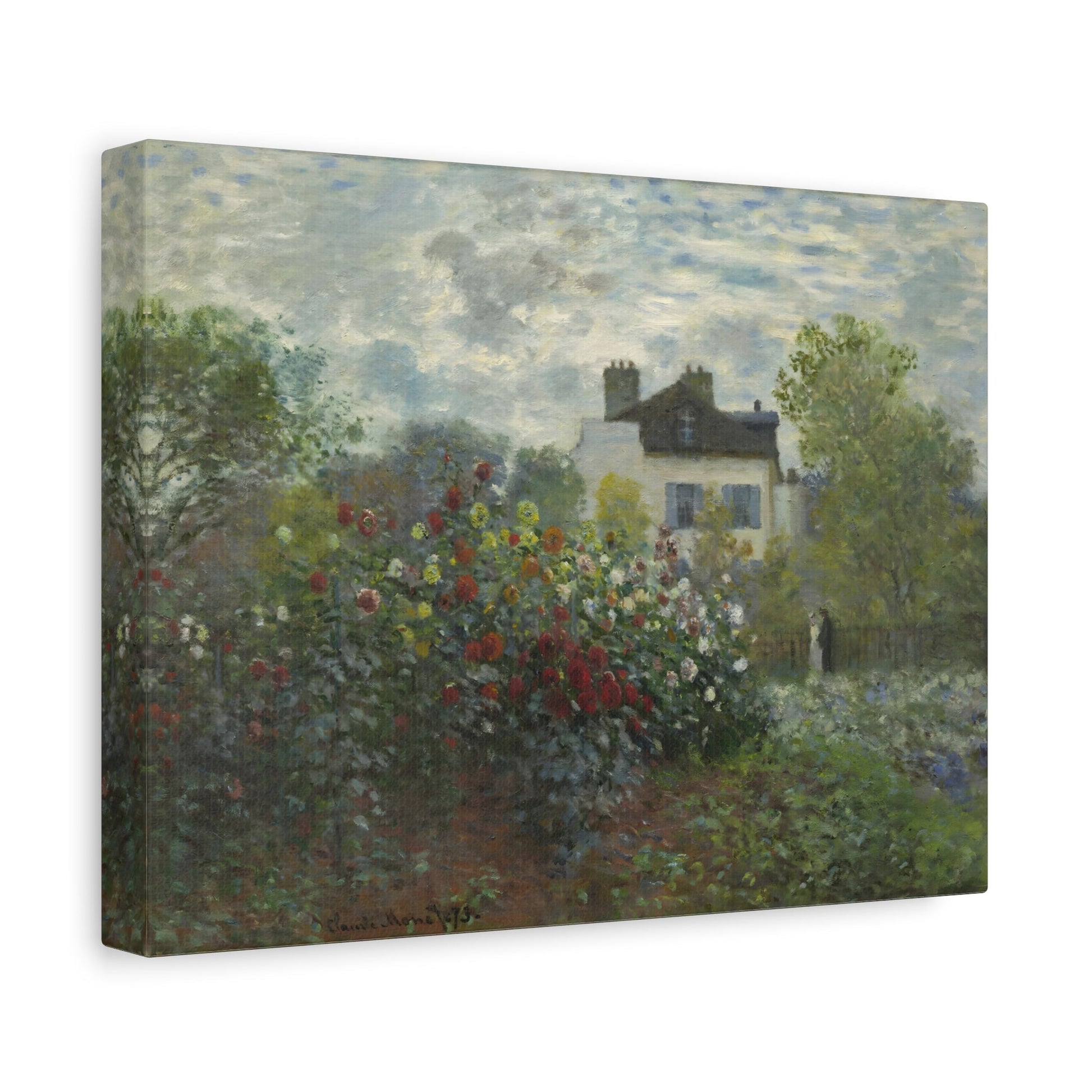 Claude Monet The Artist Garden in Argenteuil - Canvas Print Flower Gardens Scene - YesArtYes