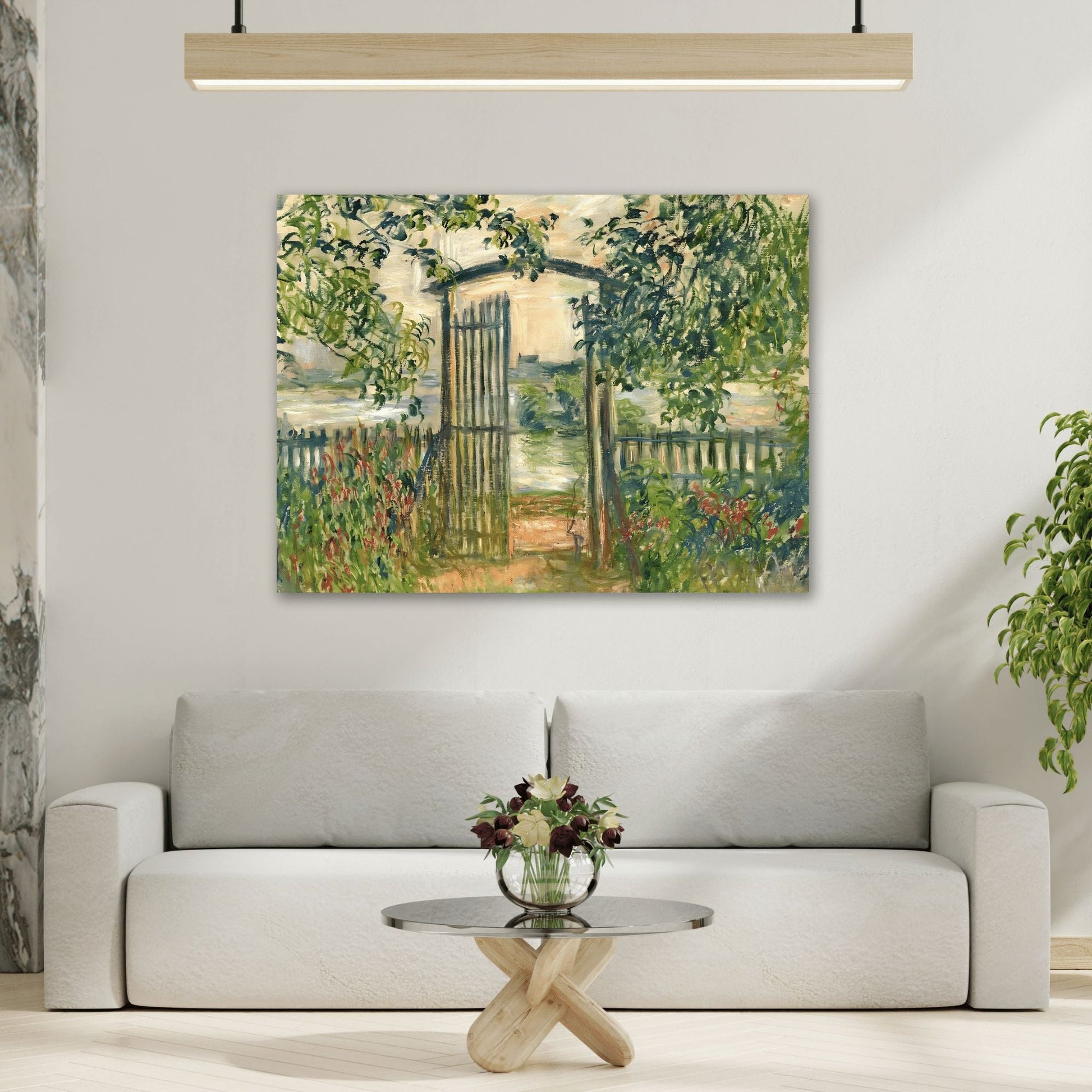 Claude Monet The Garden Gate at Vetheuil - Canvas Wall Art Reproduction