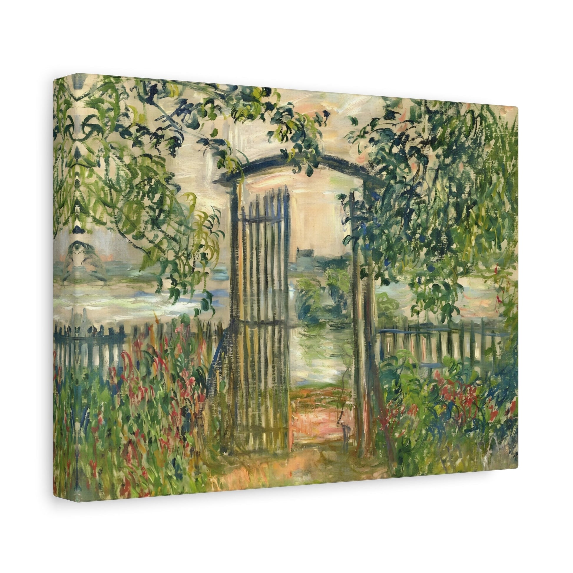 Claude Monet The Garden Gate at Vetheuil - Canvas Wall Art Reproduction