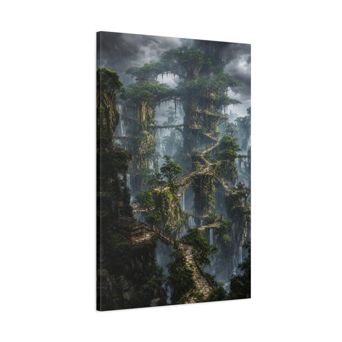 Main Mockup. Cliffside Treehouse Village shown as canvas print