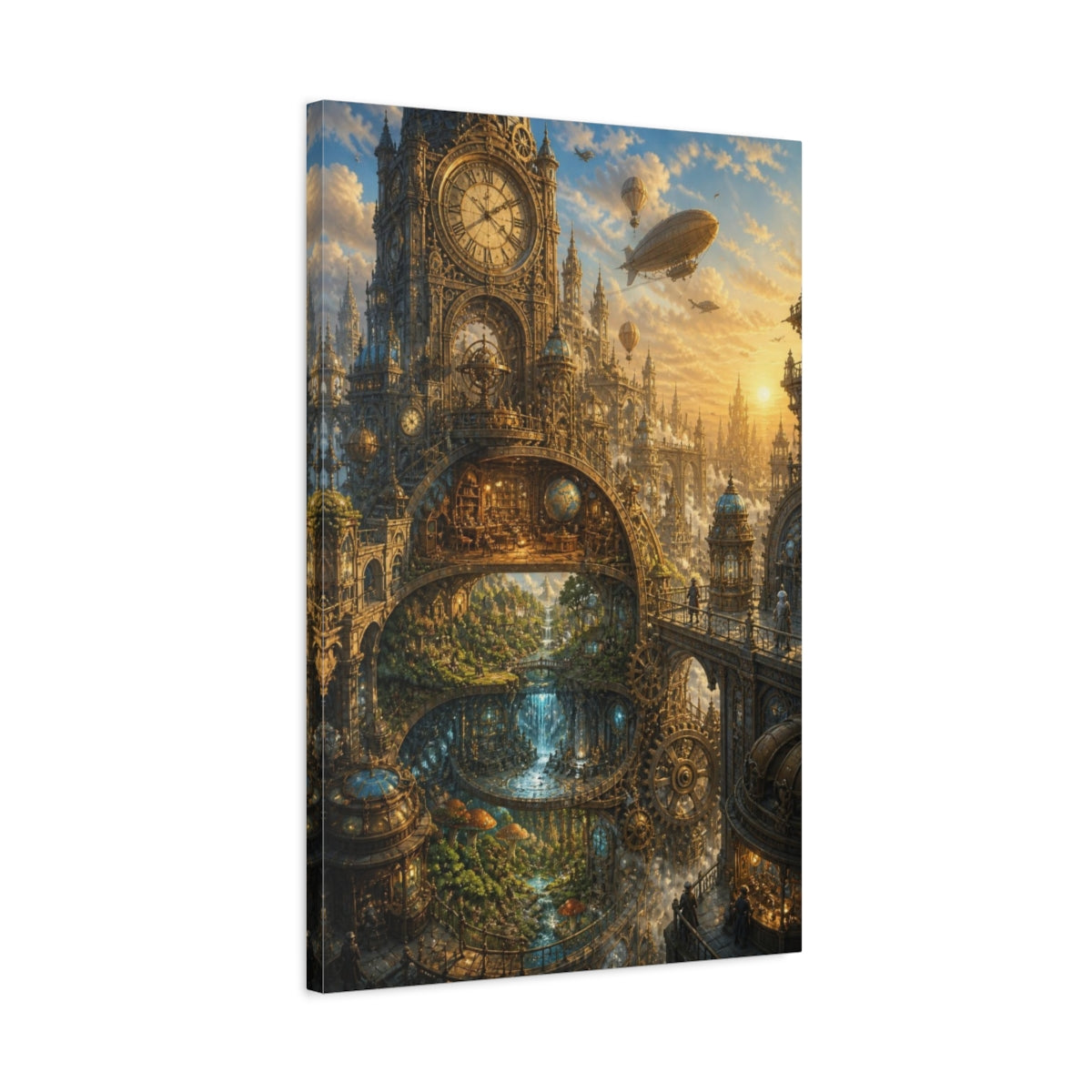 Side Mockup 2. Clocktower Clean Puzzle shown as canvas print