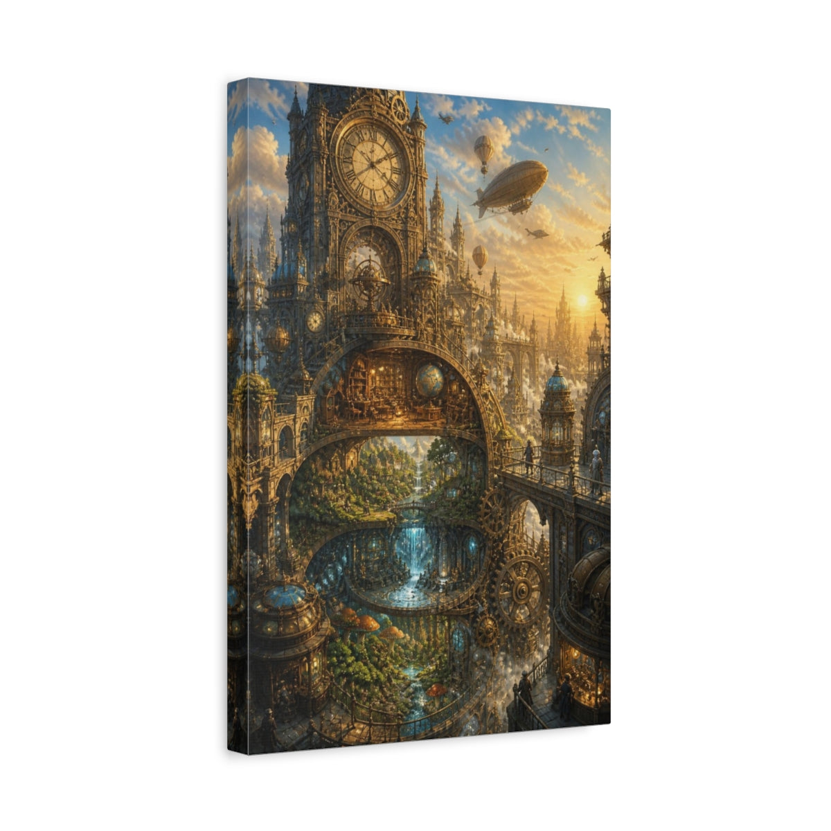 Side Mockup 4. Clocktower Clean Puzzle shown as canvas print