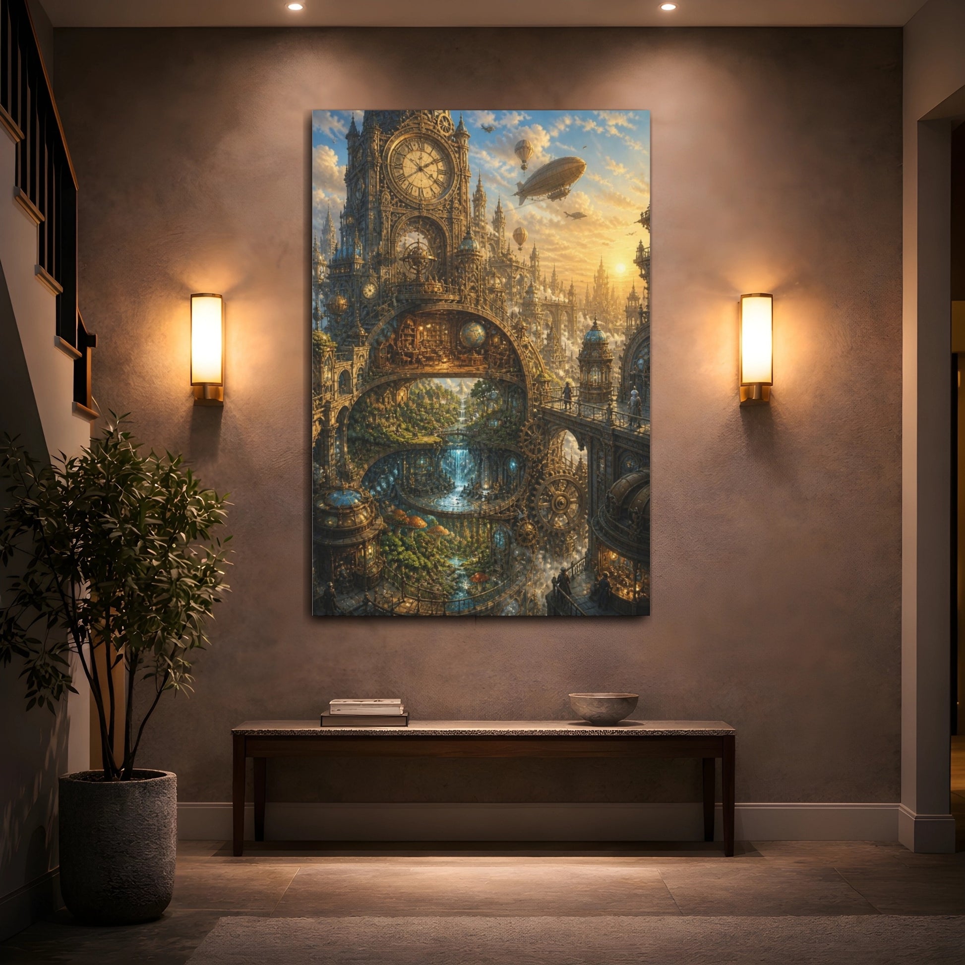 Mockup 2. Clocktower Clean Puzzle shown as canvas print