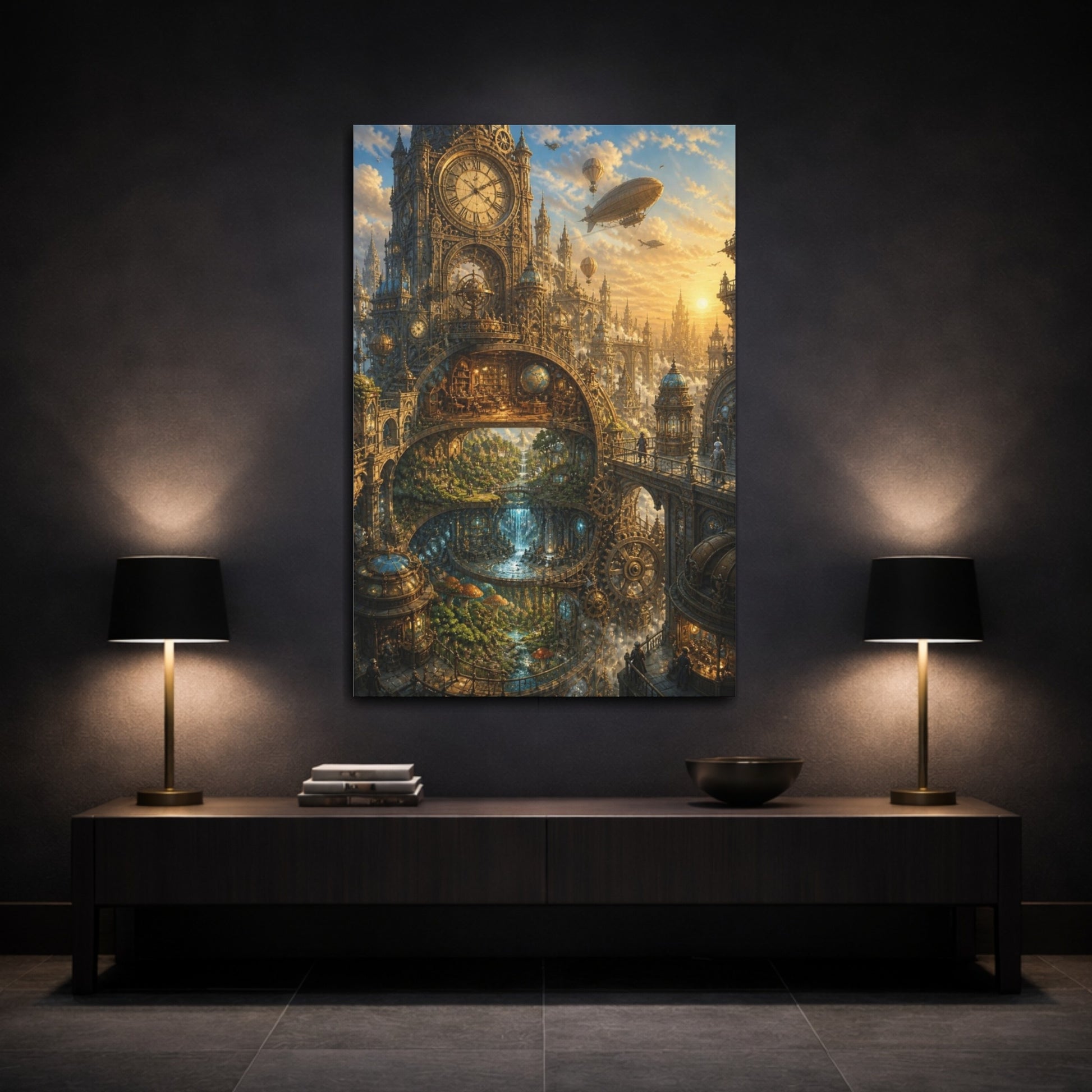 Mockup 3. Clocktower Clean Puzzle shown as canvas print