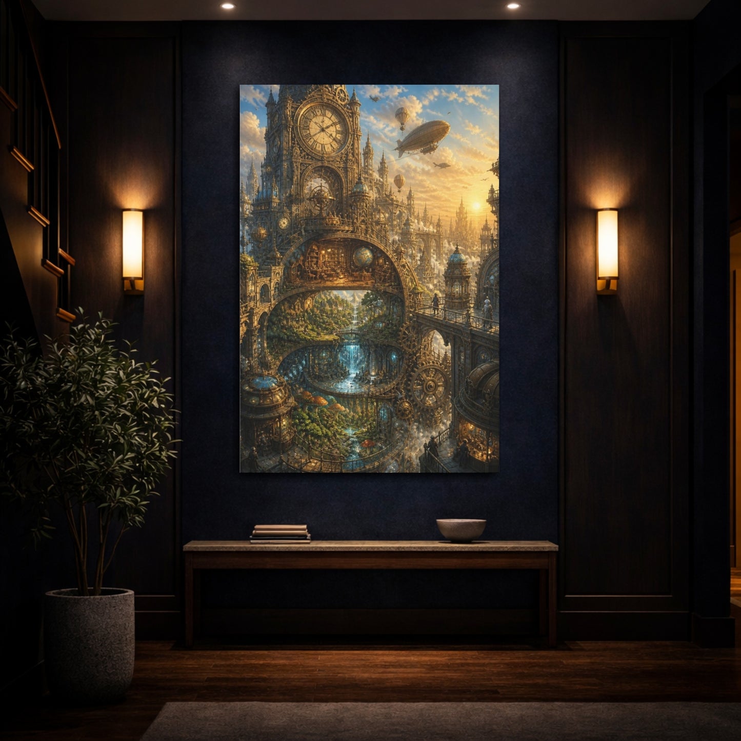 Mockup 4. Clocktower Clean Puzzle shown as canvas print