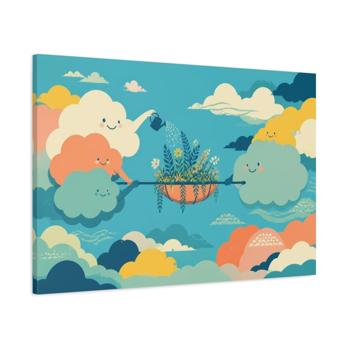 Main Mockup. Cloud Family Garden shown as canvas print
