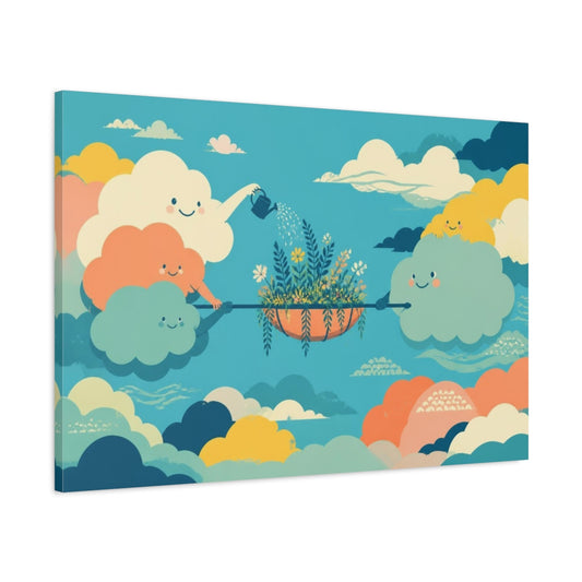 Main Mockup. Cloud Family Garden shown as canvas print