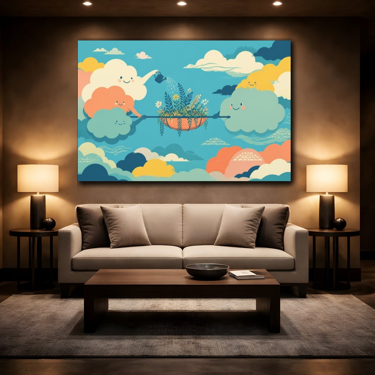 Mockup 2. Cloud Family Garden shown as canvas print