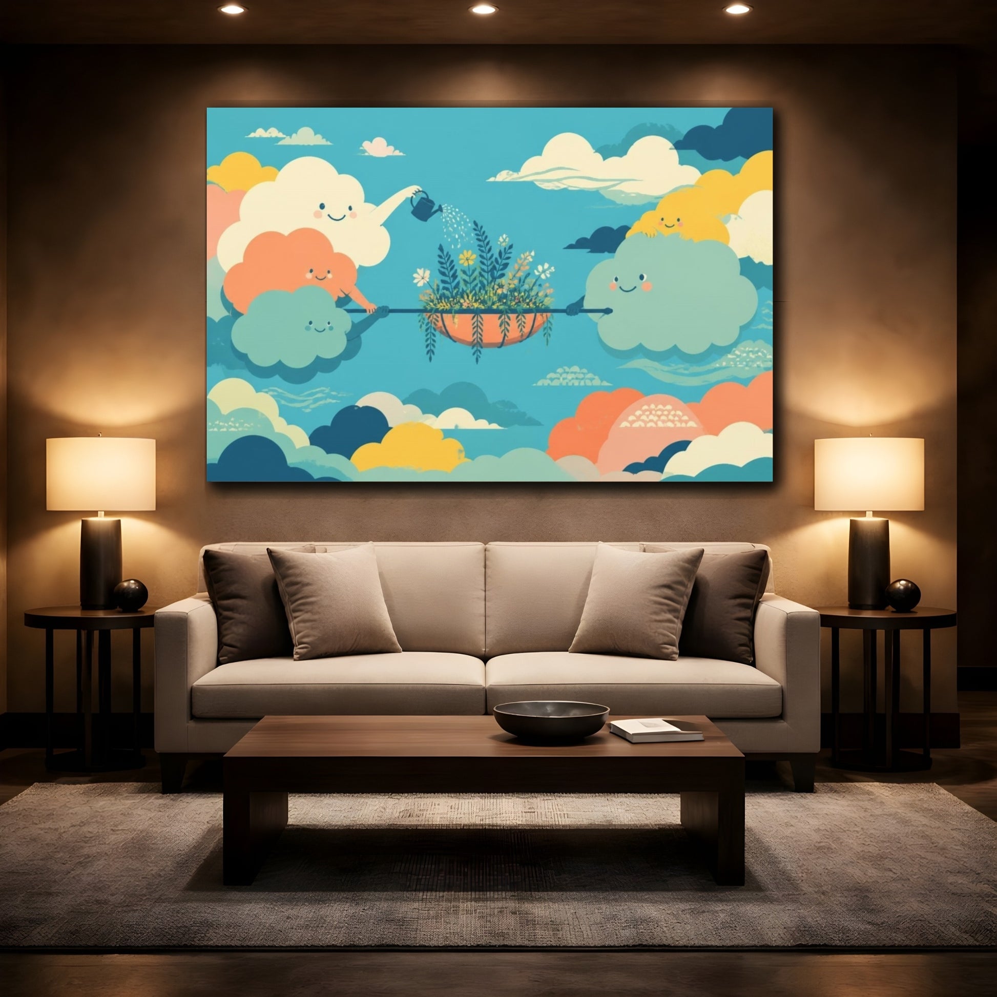 Mockup 2. Cloud Family Garden shown as canvas print