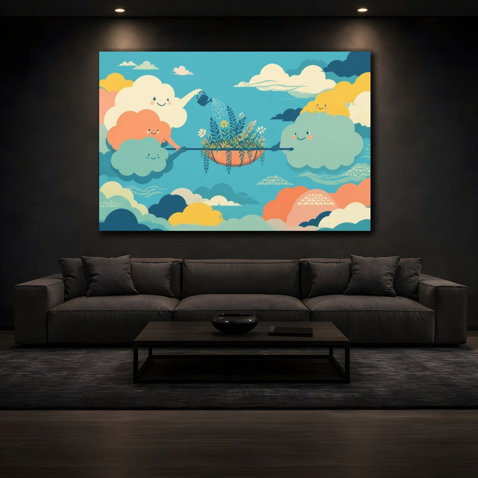 Mockup 3. Cloud Family Garden shown as canvas print