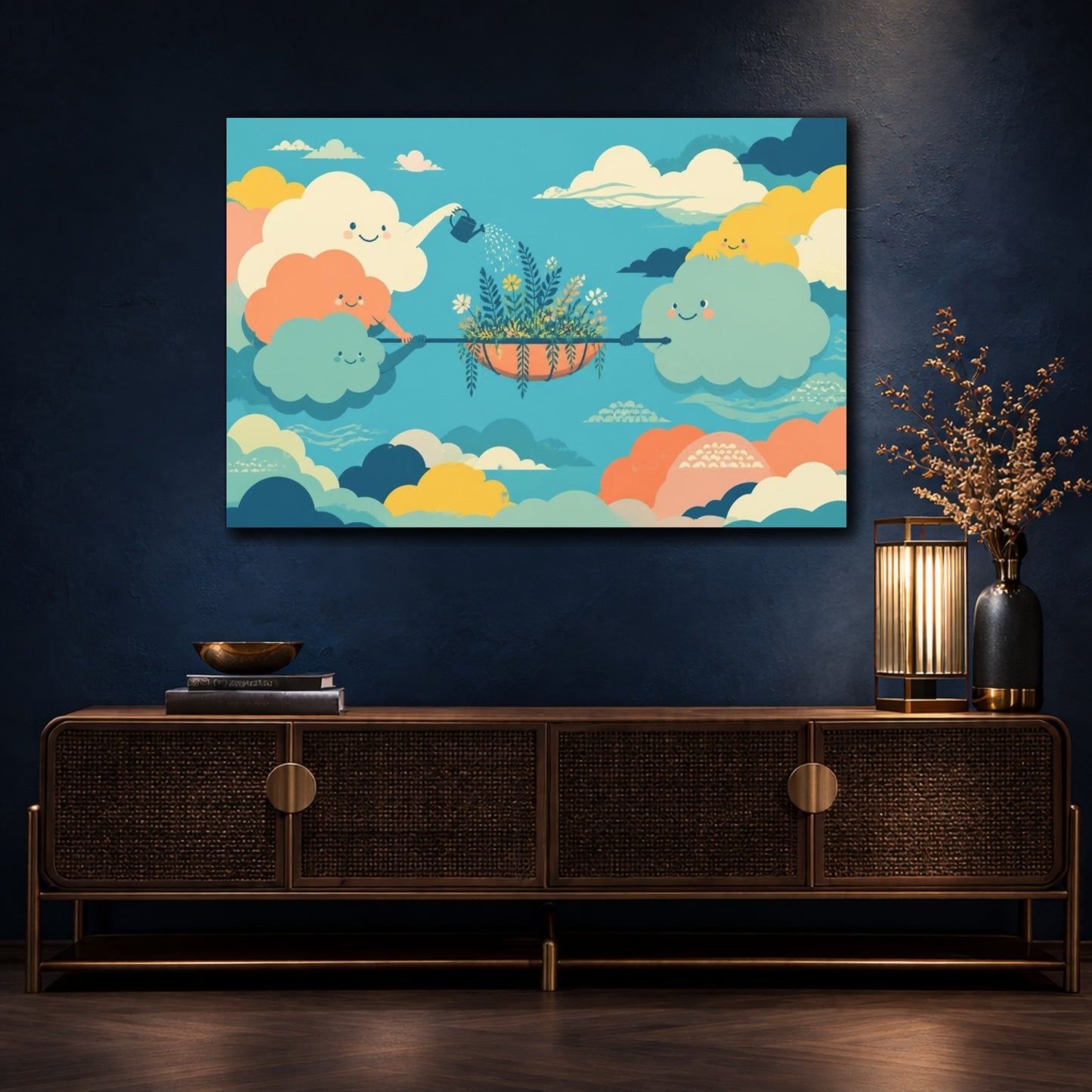 Mockup 4. Cloud Family Garden shown as canvas print