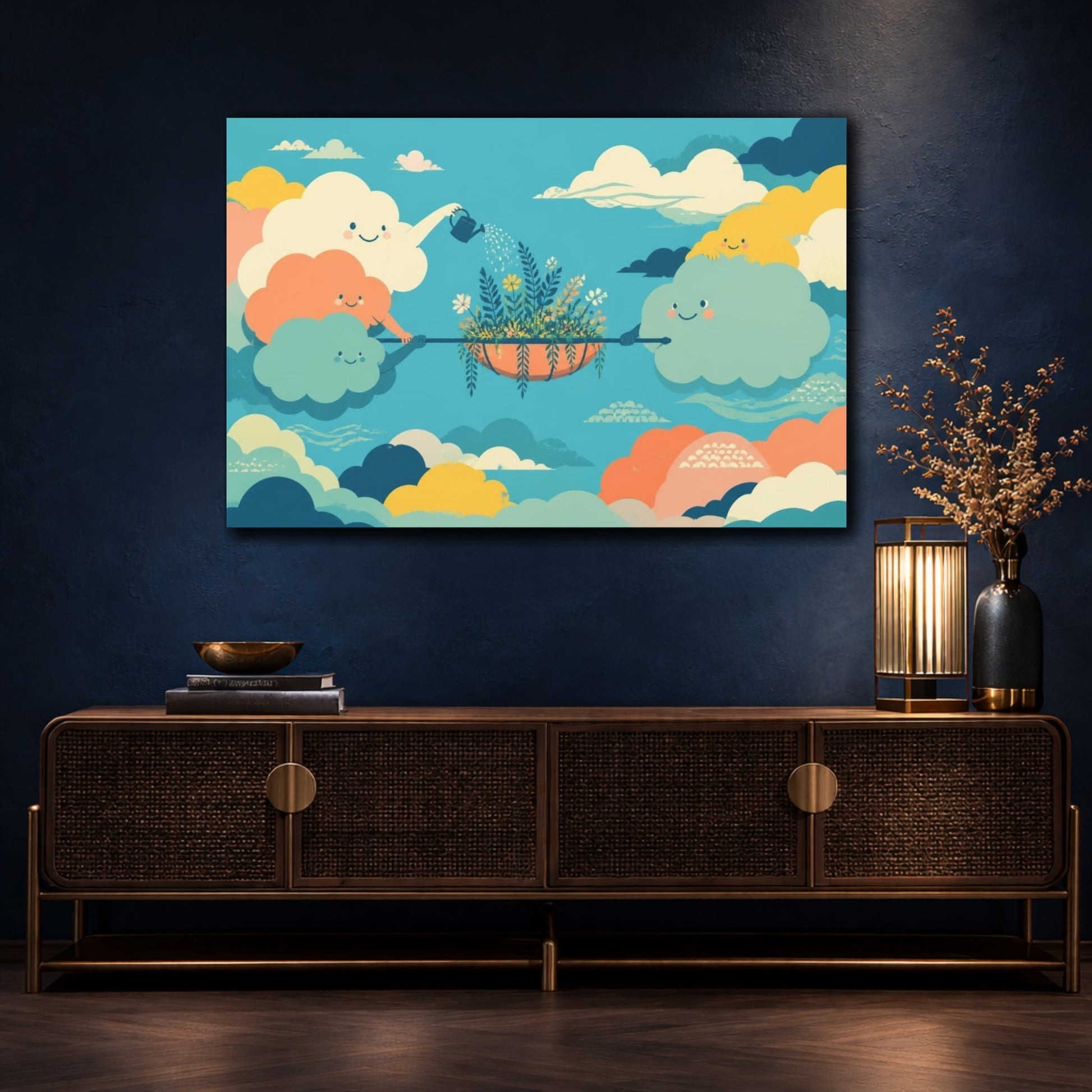 Mockup 4. Cloud Family Garden shown as canvas print