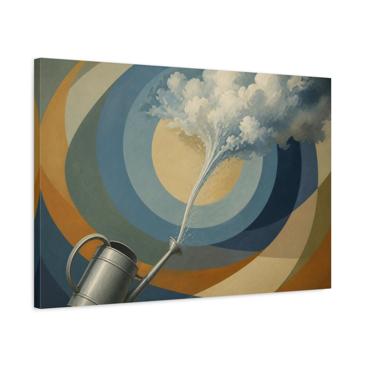 Side Mockup 2. Cloud From Watering Can shown as canvas print